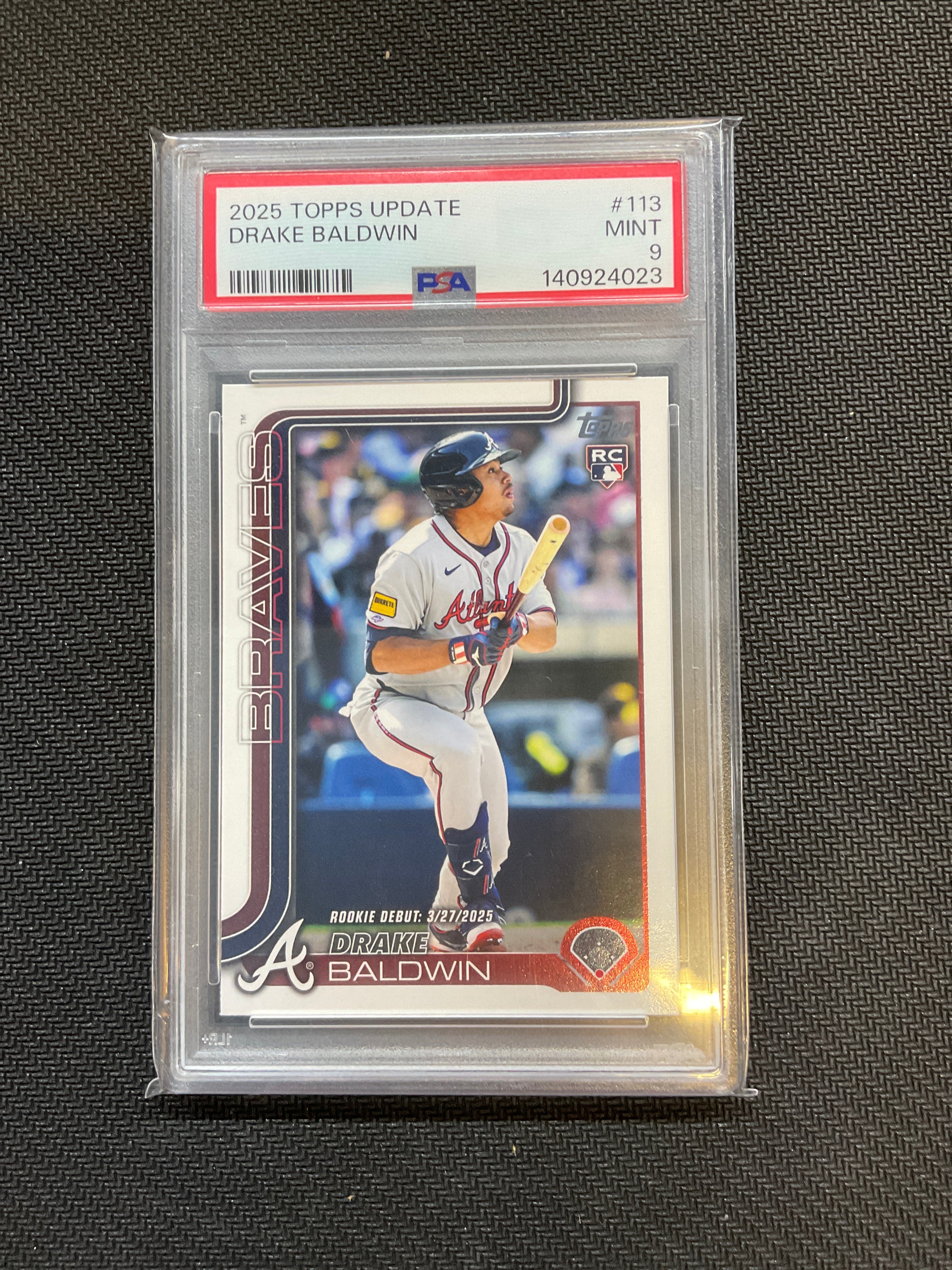 2025 Topps Update Drake Baldwin Rookie Debut PSA 9 Braves