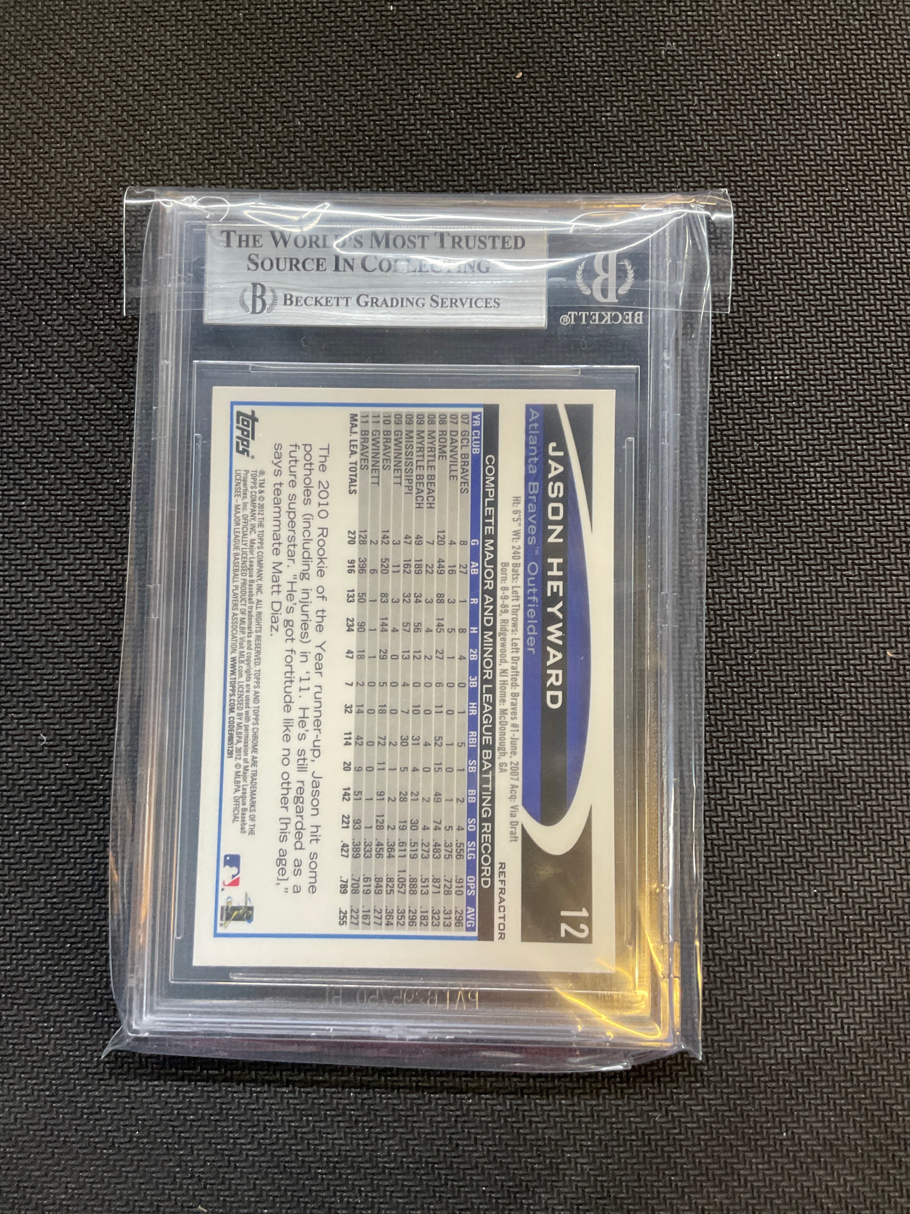 2012 Topps Chrome Jason Heyward Orange Refractor BGS 9 Braves