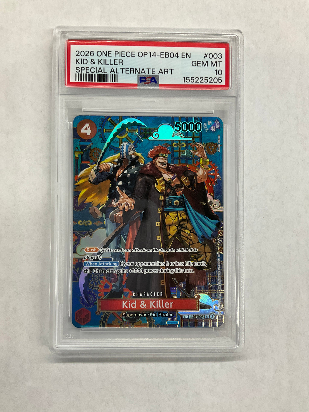 2026 One Piece OP14-EB04 Kid & Killer 003 Special Alt Art  PSA 10