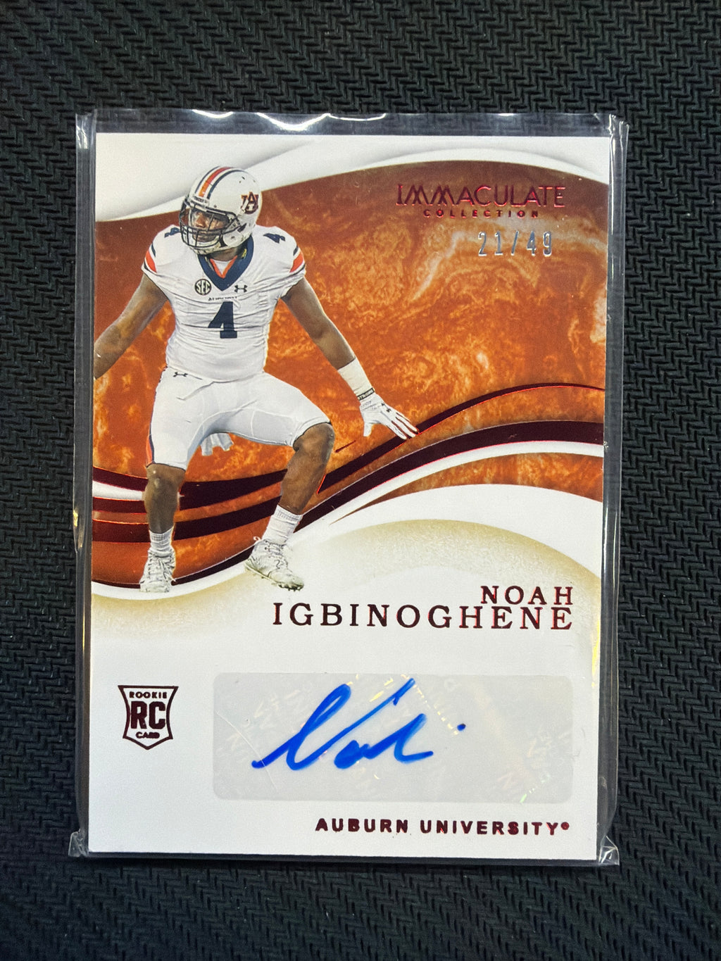 2020 Immaculate Noah Igbinoghene Rookie Auto /49 Red Auburn
