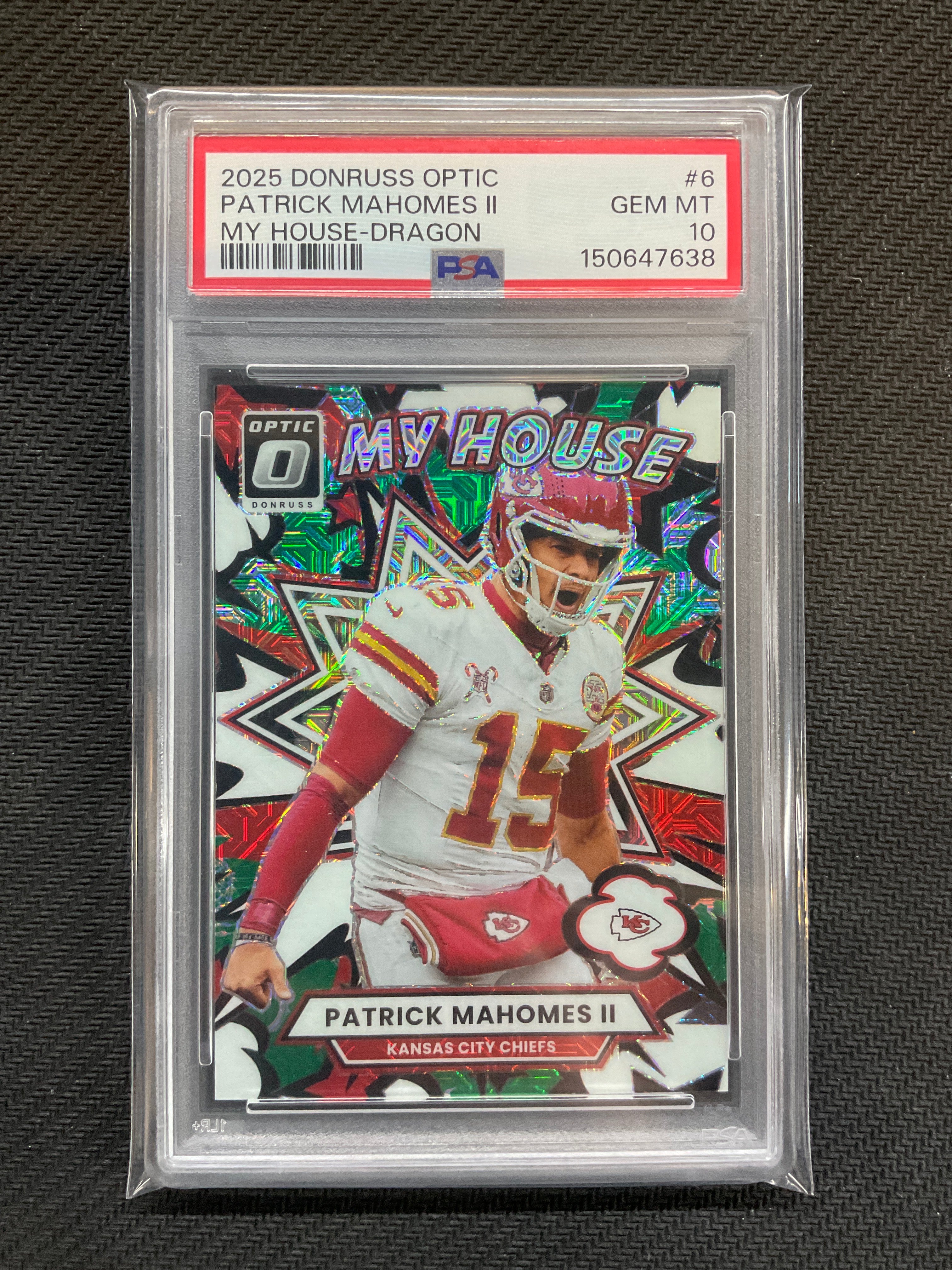 2025 Donruss Optic Patrick Mahomes II My House Dragon /24 PSA 10