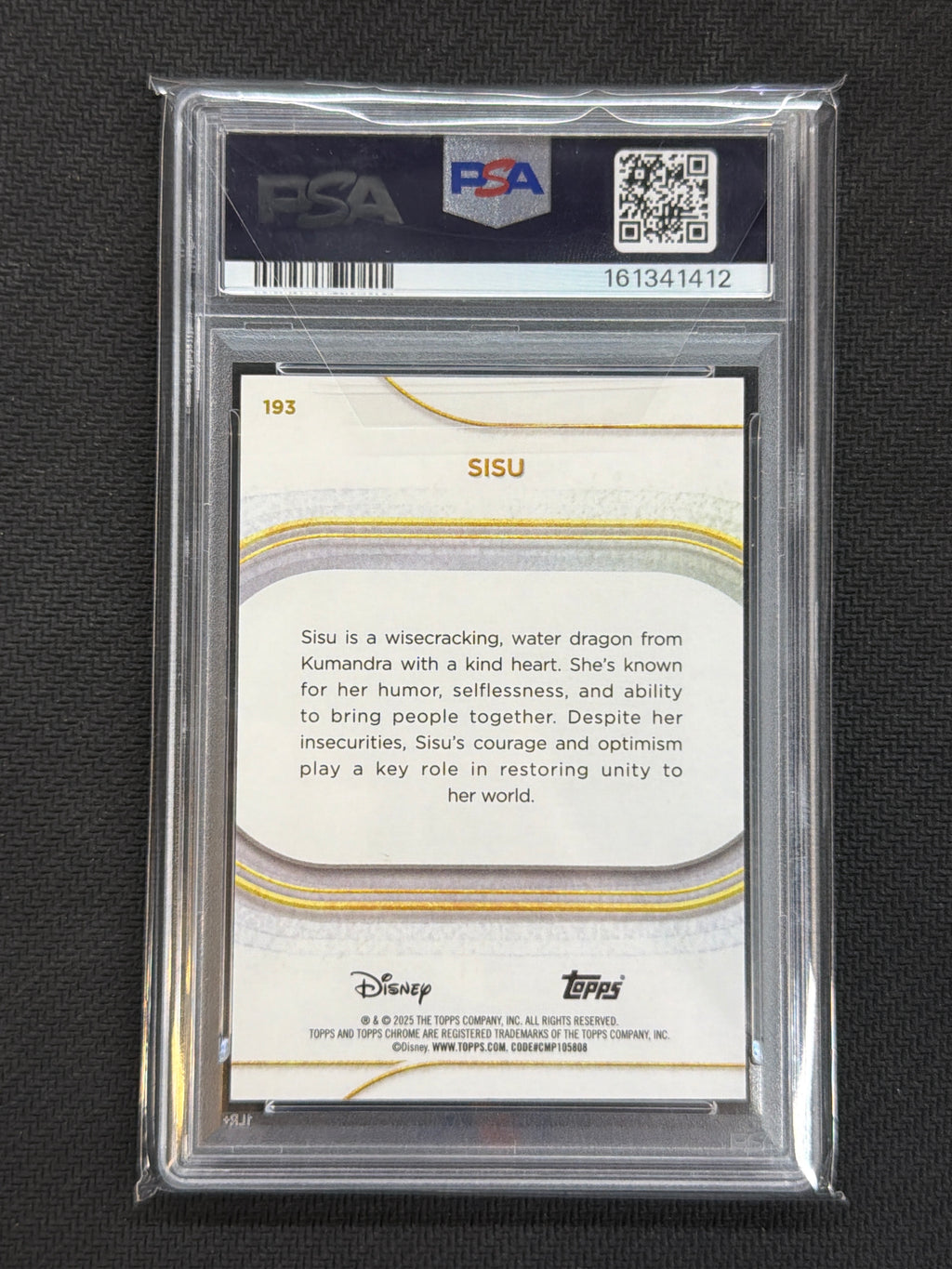 2025 Topps Chrome Disney Sisu Image Variation Speckle /265 PSA 9 412