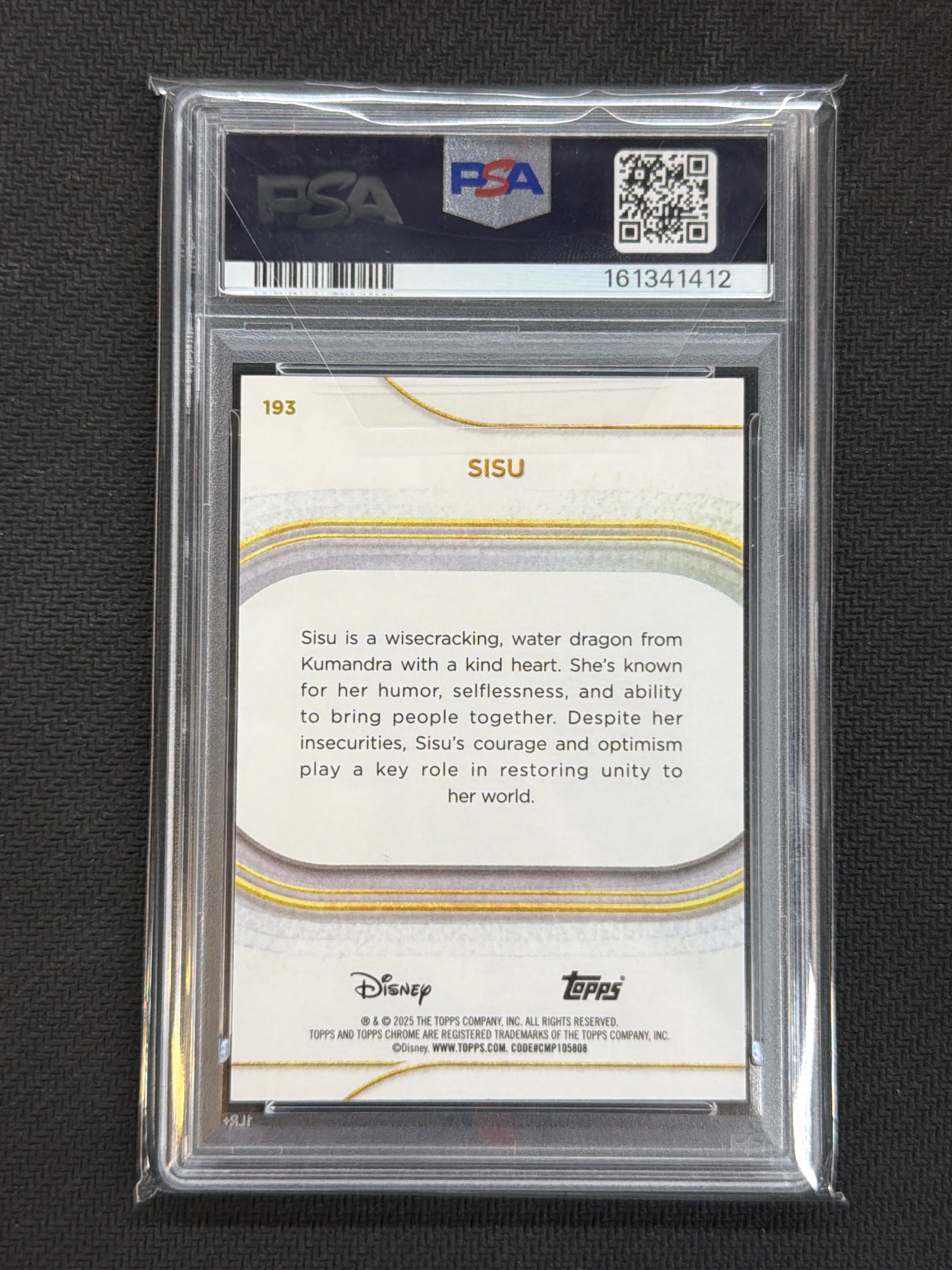 2025 Topps Chrome Disney Sisu Image Variation Speckle /265 PSA 9 412