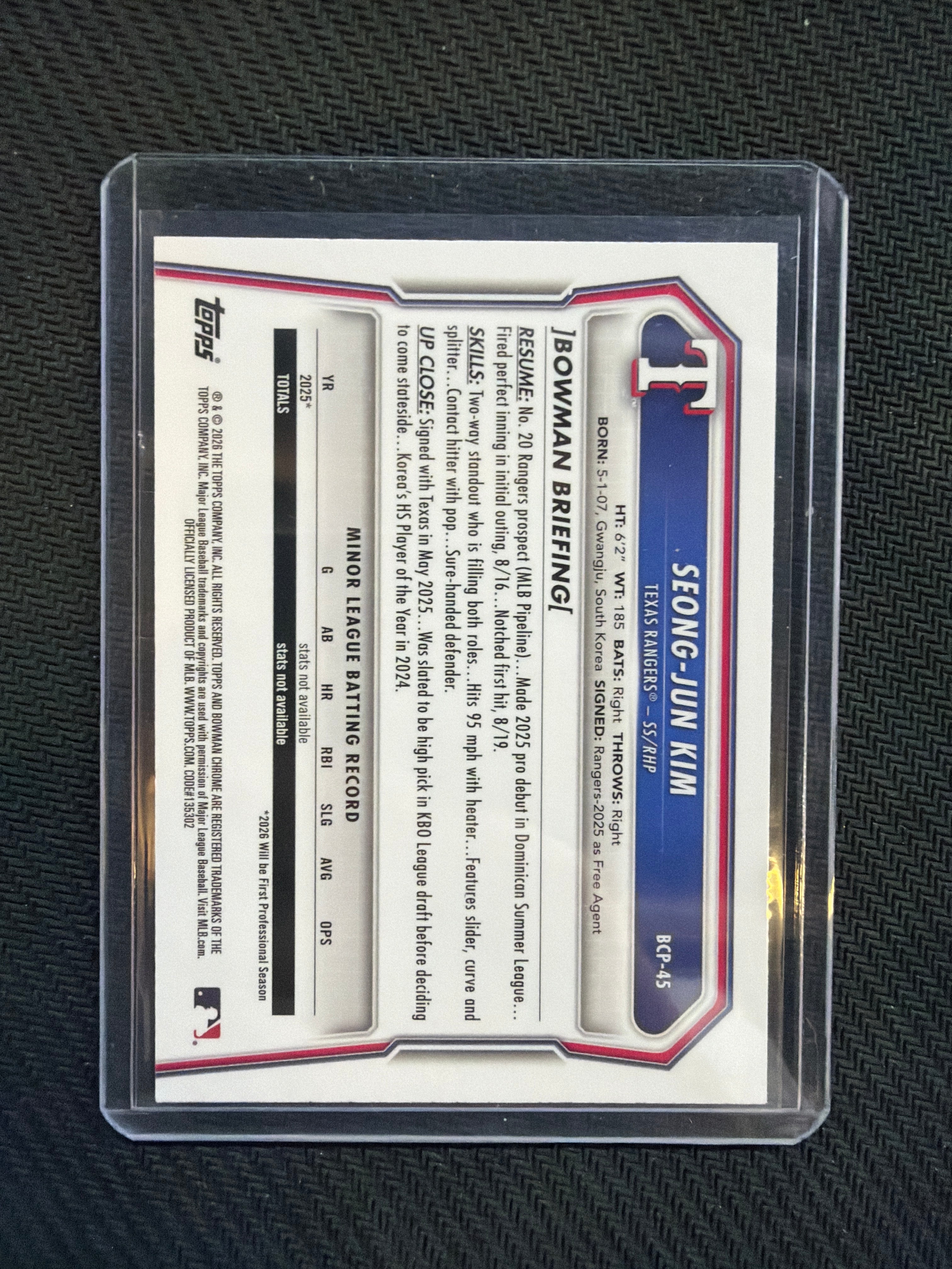 2026 Bowman Sapphire Seong-Jun Kim 1st Green /99