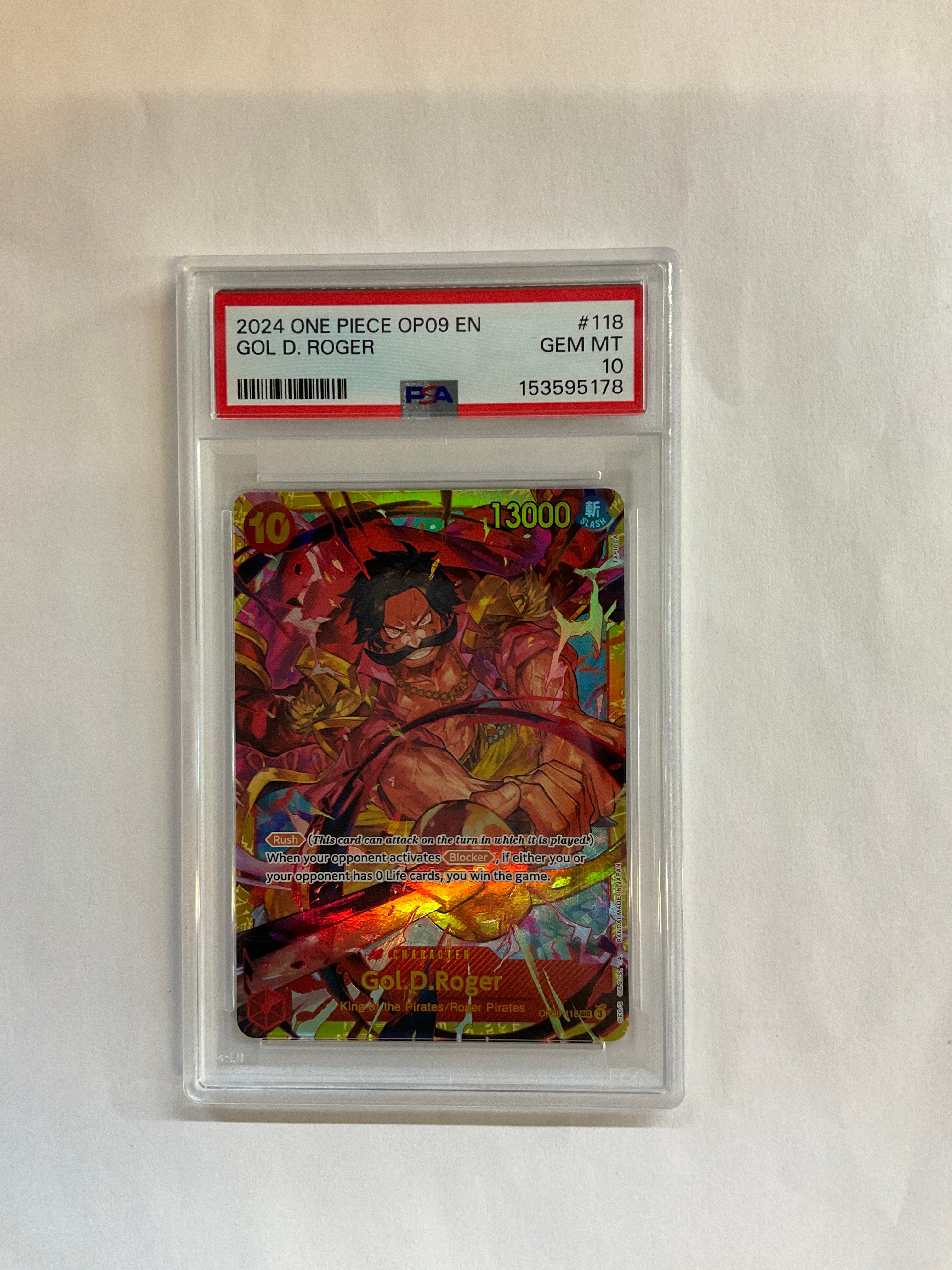 2025 One Piece OP09 Gol D Roger 118 SEC PSA 10