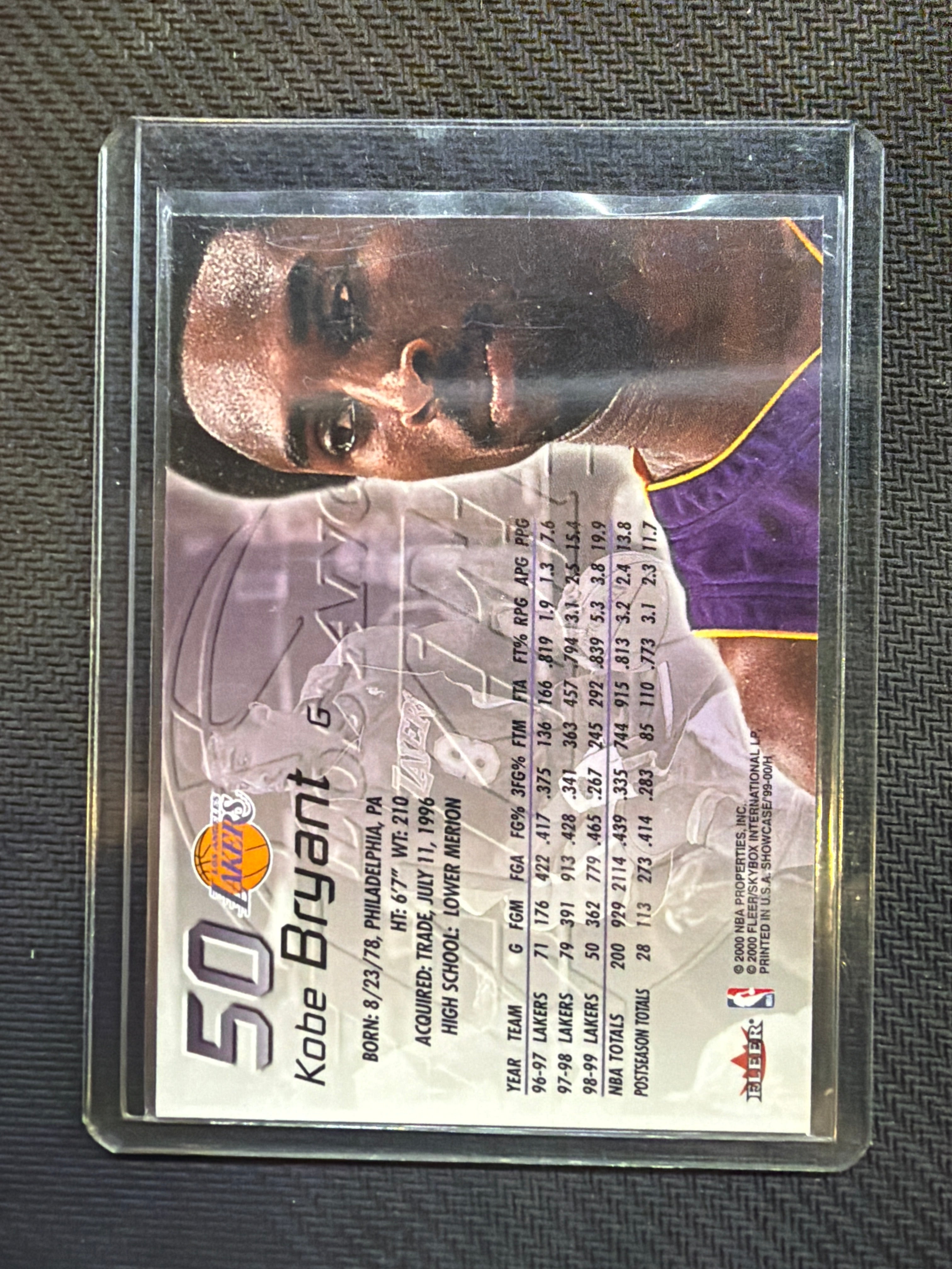 1999 Flair Showcase Kobe Bryant #50 Lakers