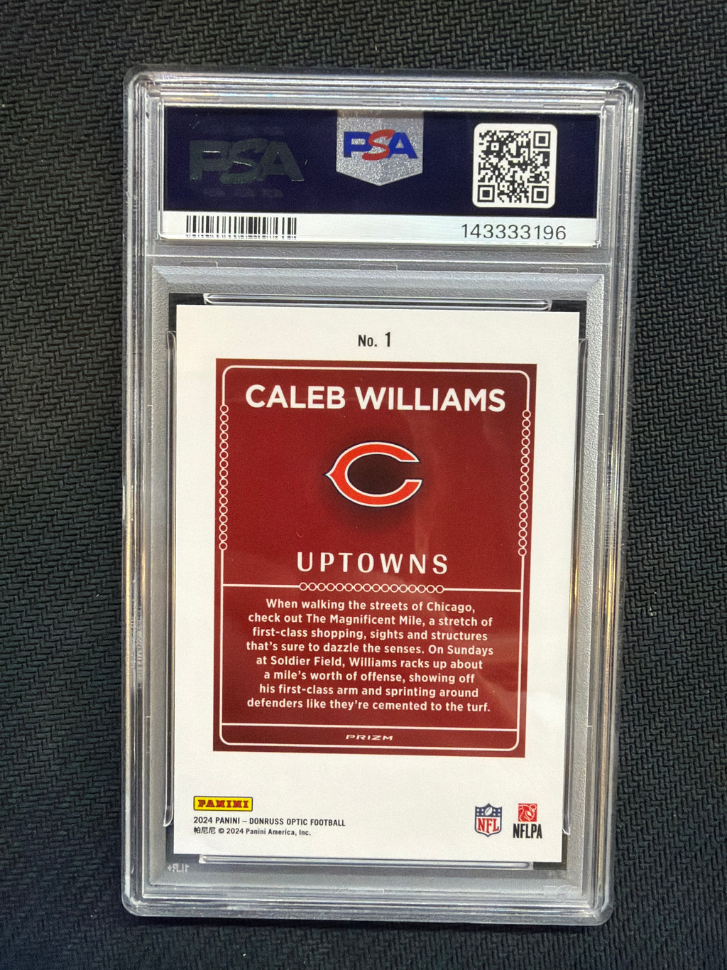 2024 Donruss Optic Caleb Williams Uptown PSA 10