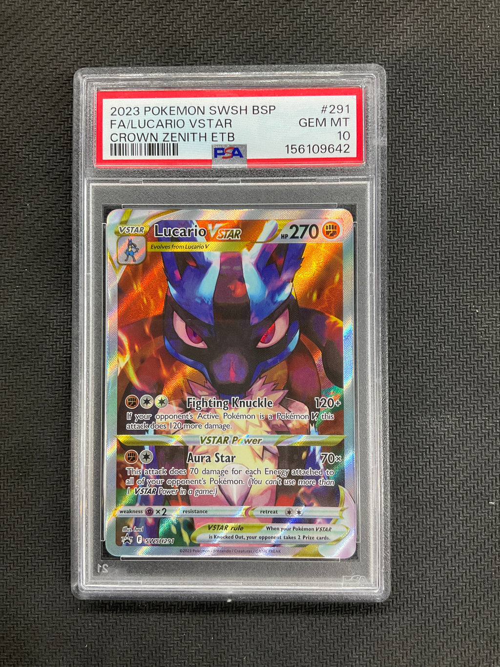 2029 Pokemon Crown Zenith Elite Trainer Promo Lucario VSTAR #291 PSA 10