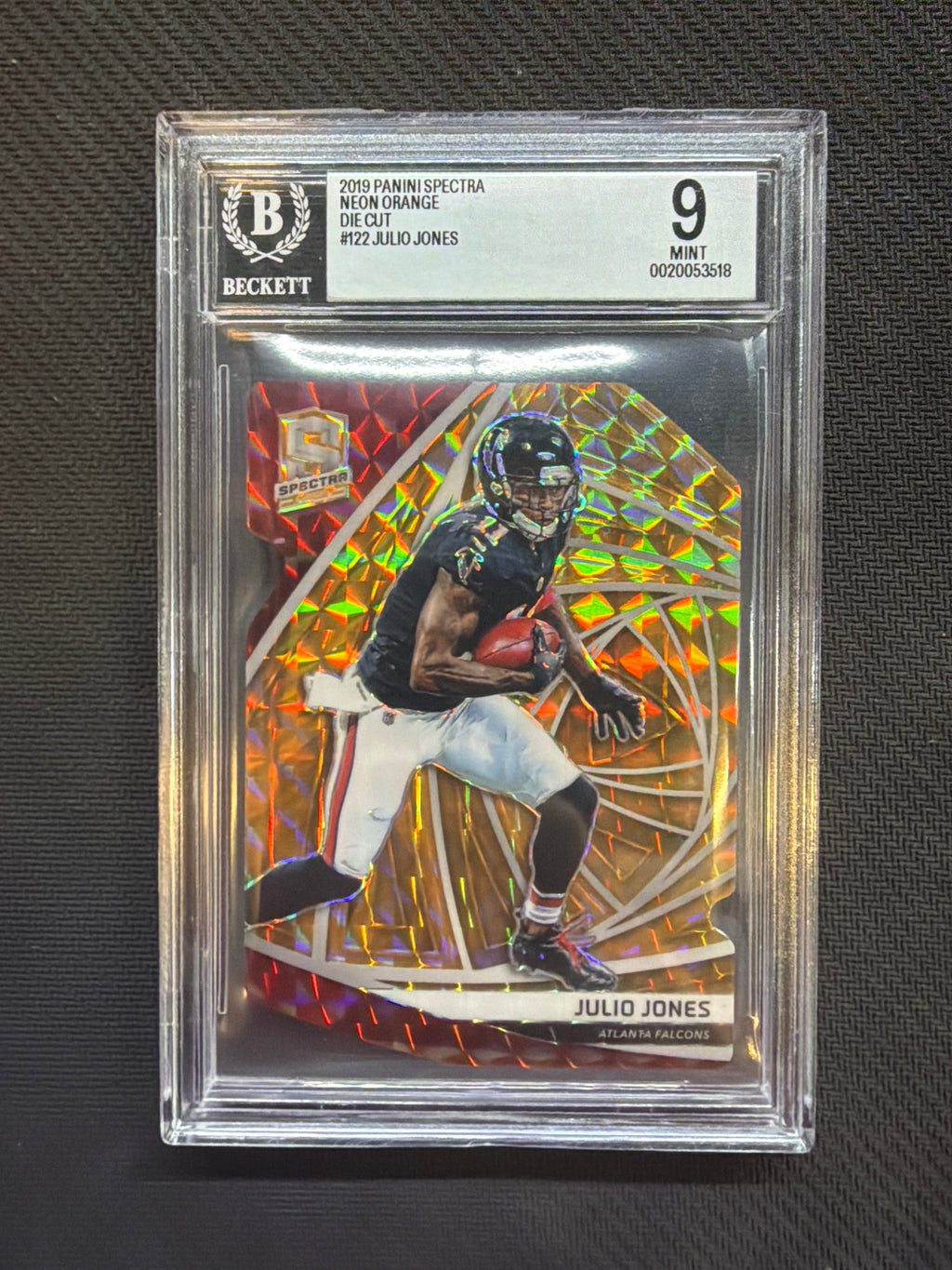 2019 Panini Spectra Julio Jones Neon Orange Die-Cut Orange /10 BGS 9 Falcons
