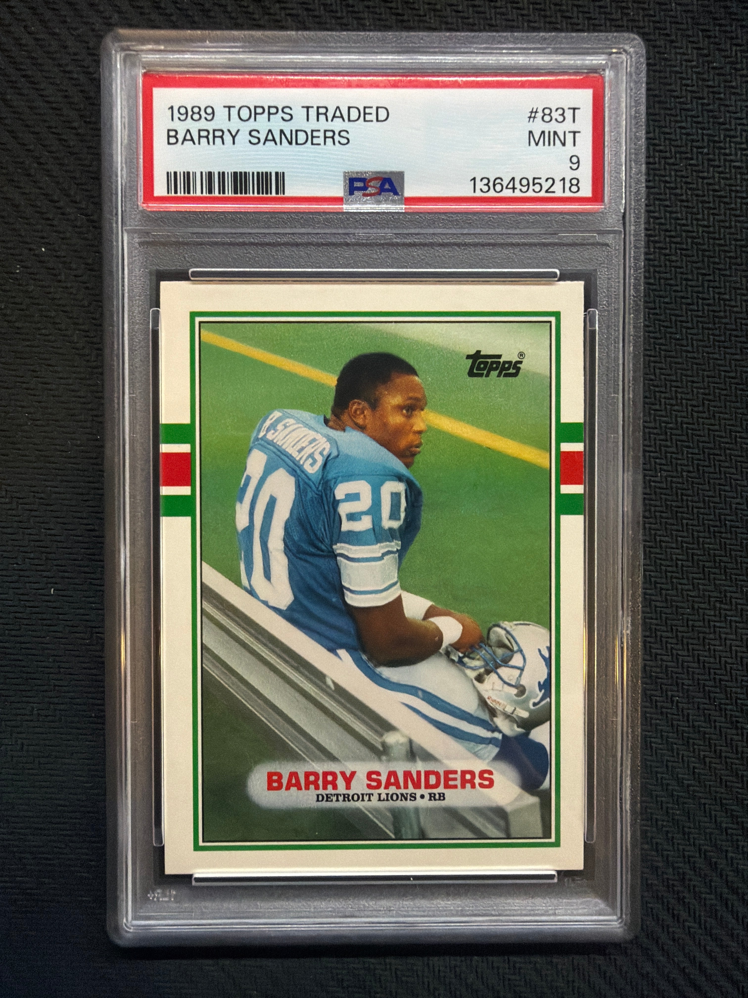 1989 Topps Traded Barry Sanders Rookie PSA 9 Lions