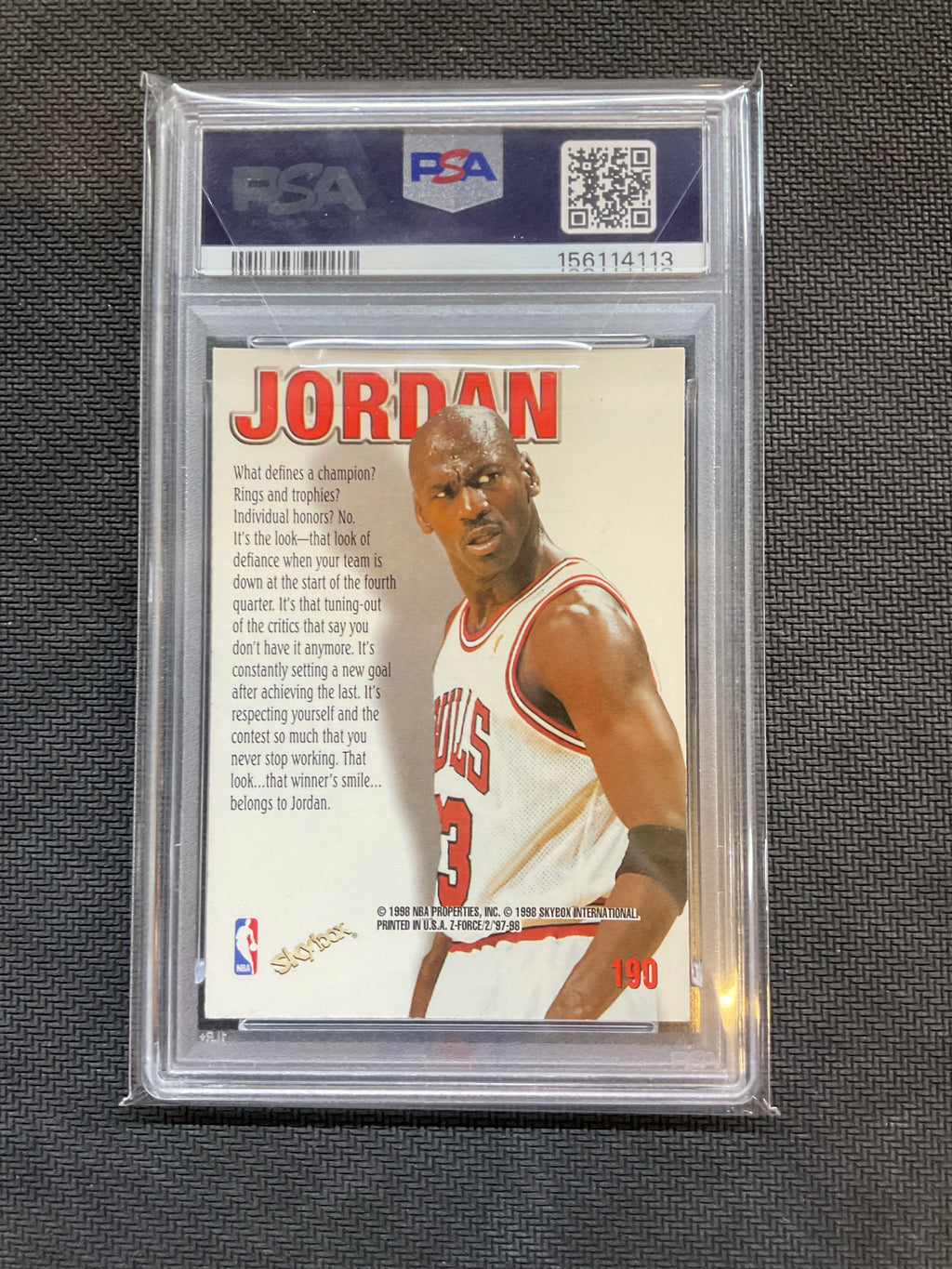 1997 Skybox Z-Force Michael Jordan #190 PSA 7 Bulls
