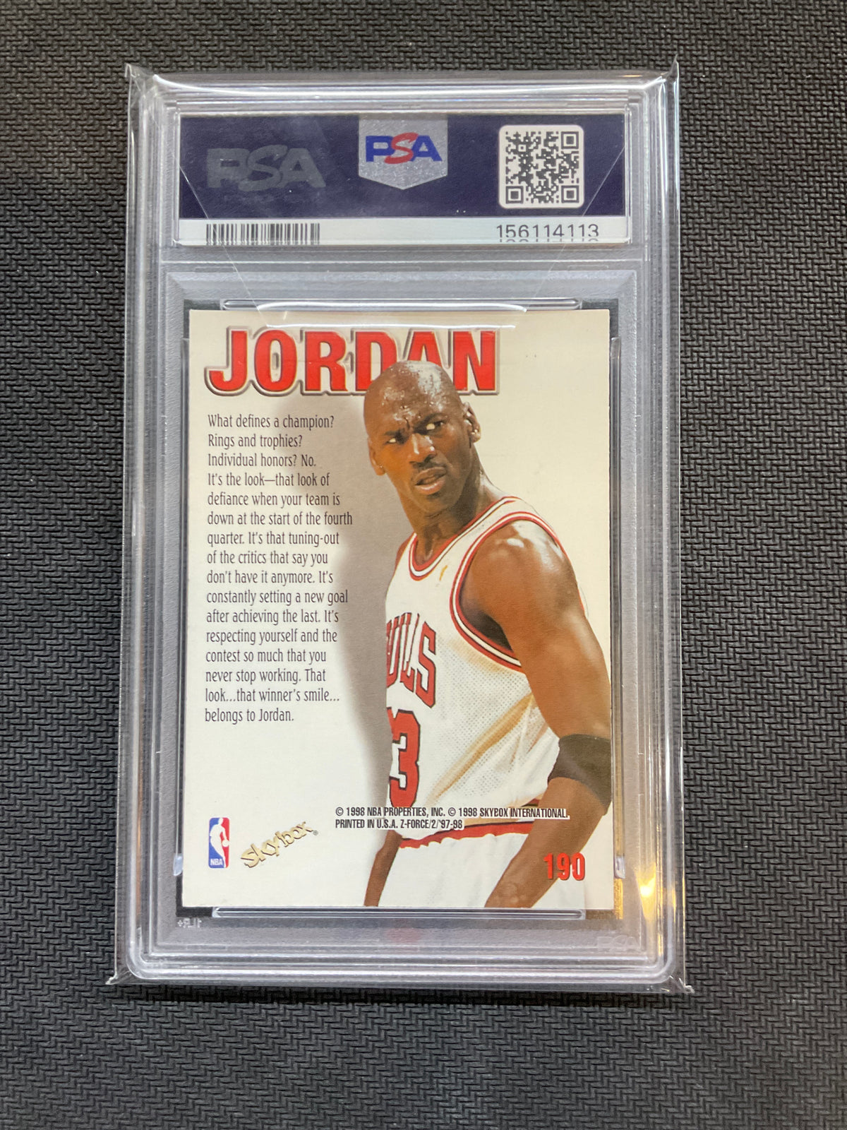1997 Skybox Z-Force Michael Jordan #190 PSA 7 Bulls