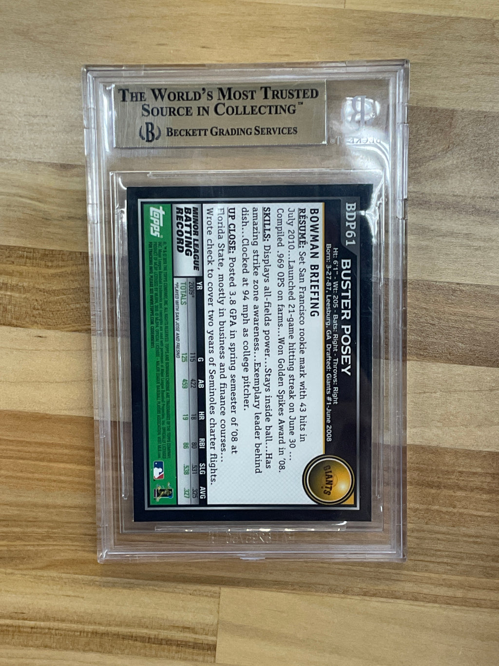 2010 Bowman Chrome Buster Posey Rookie BGS 9.5