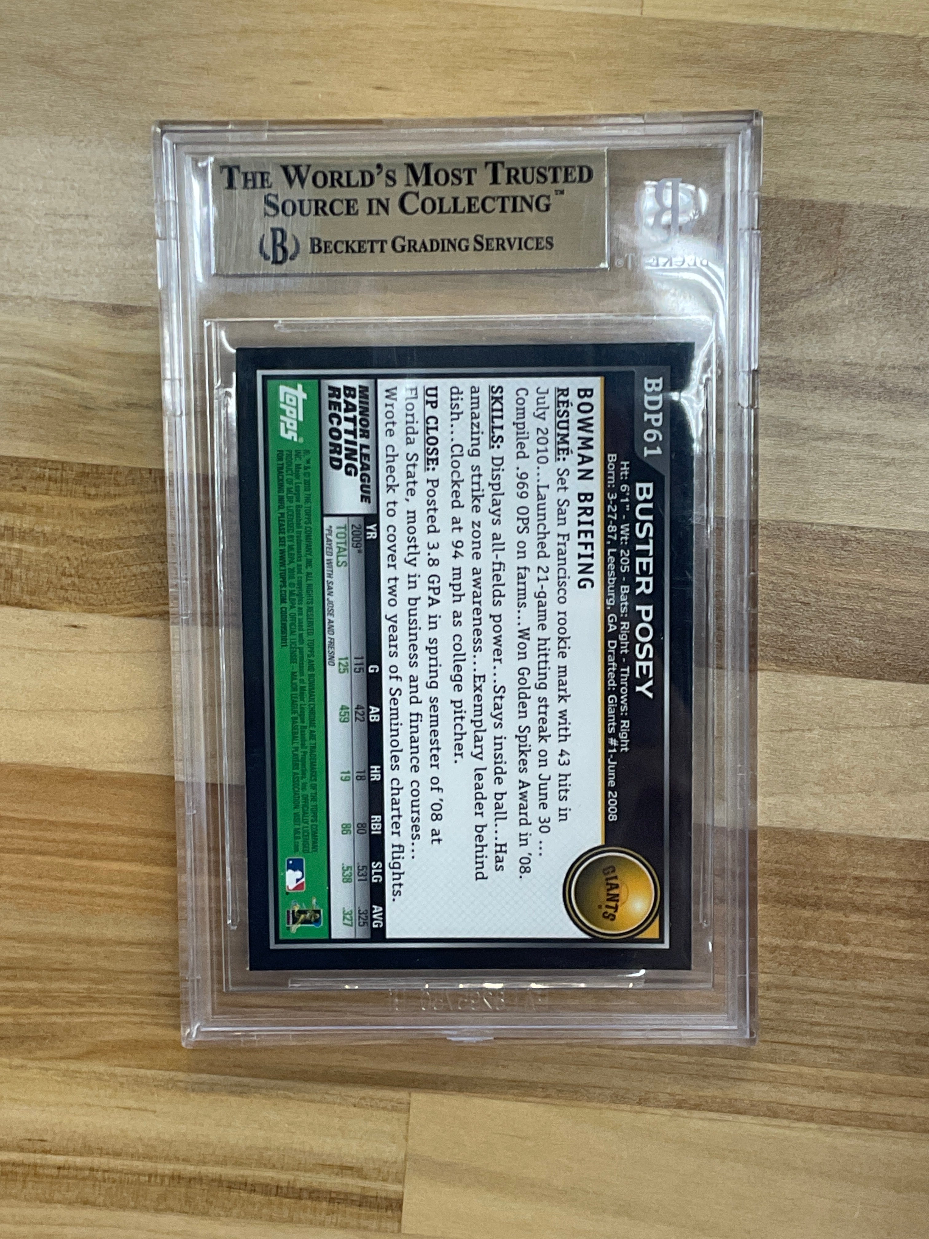 2010 Bowman Chrome Buster Posey Rookie BGS 9.5