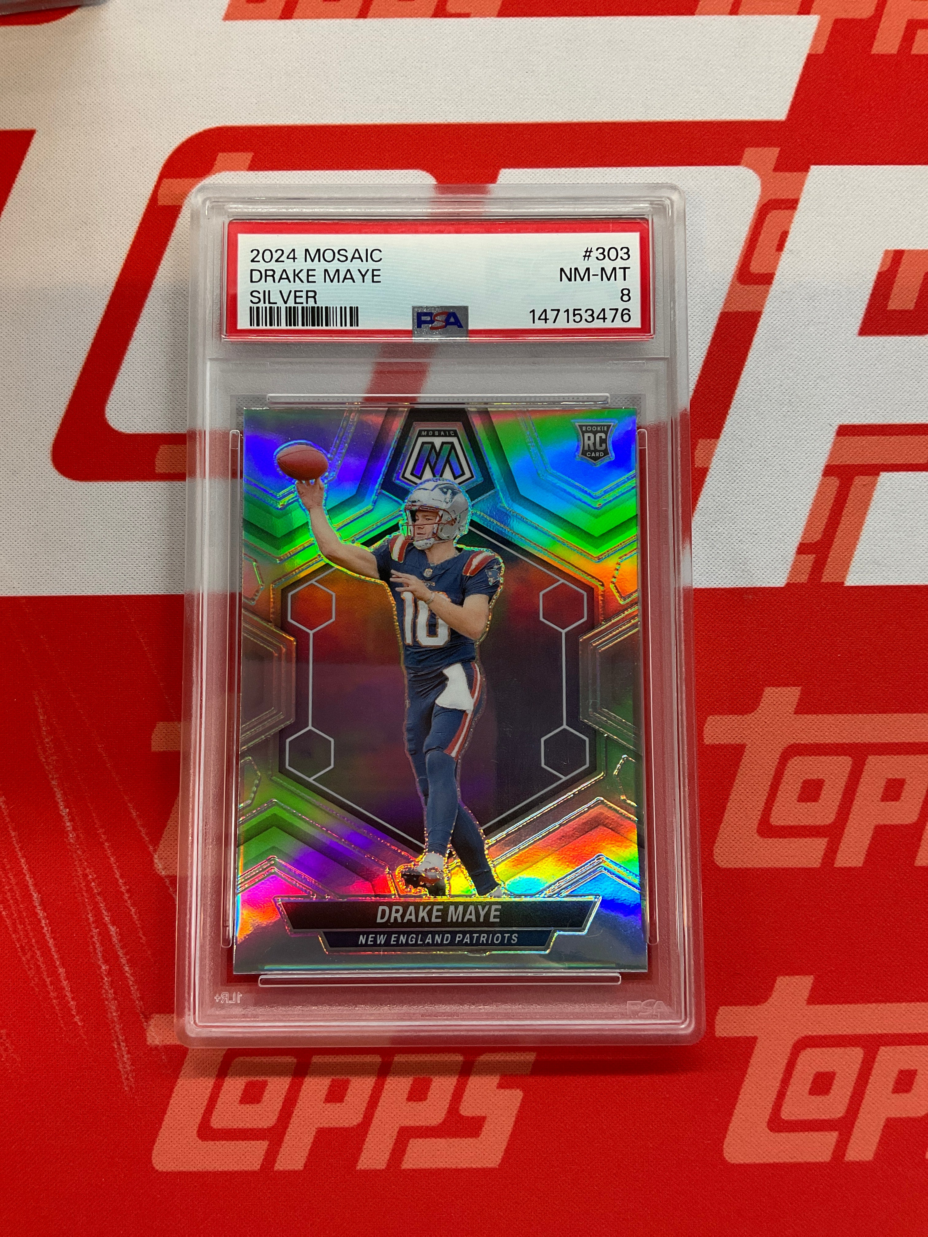 2024 Mosaic Drake Maye Rookie Silver PSA 8 476
