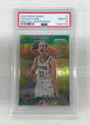 2024 Prizm WNBA Caitlin Clark Green Fractal PSA 10