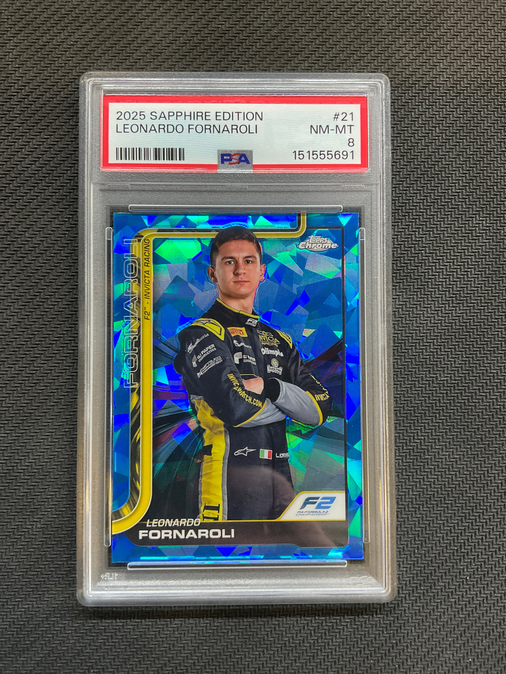 2025 Topps Chrome F1 Leonardo Fornaroli #21 Rookie PSA 8