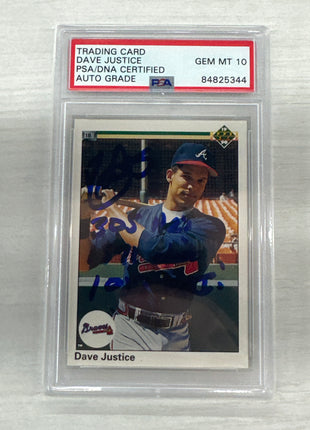 1990 Upper Deck Dave Justice PSA DNA 10