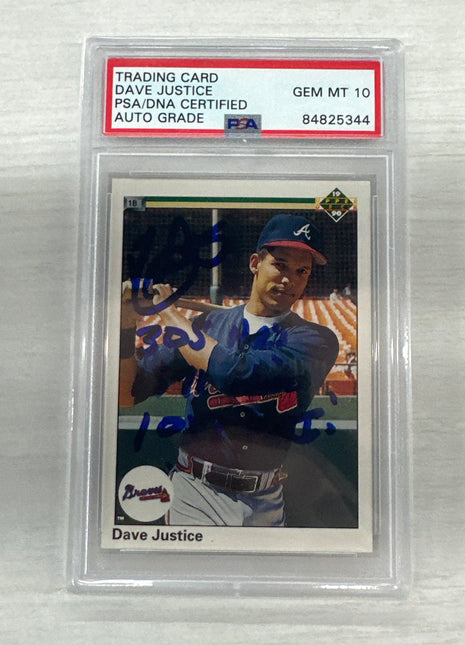 1990 Upper Deck Dave Justice PSA DNA 10