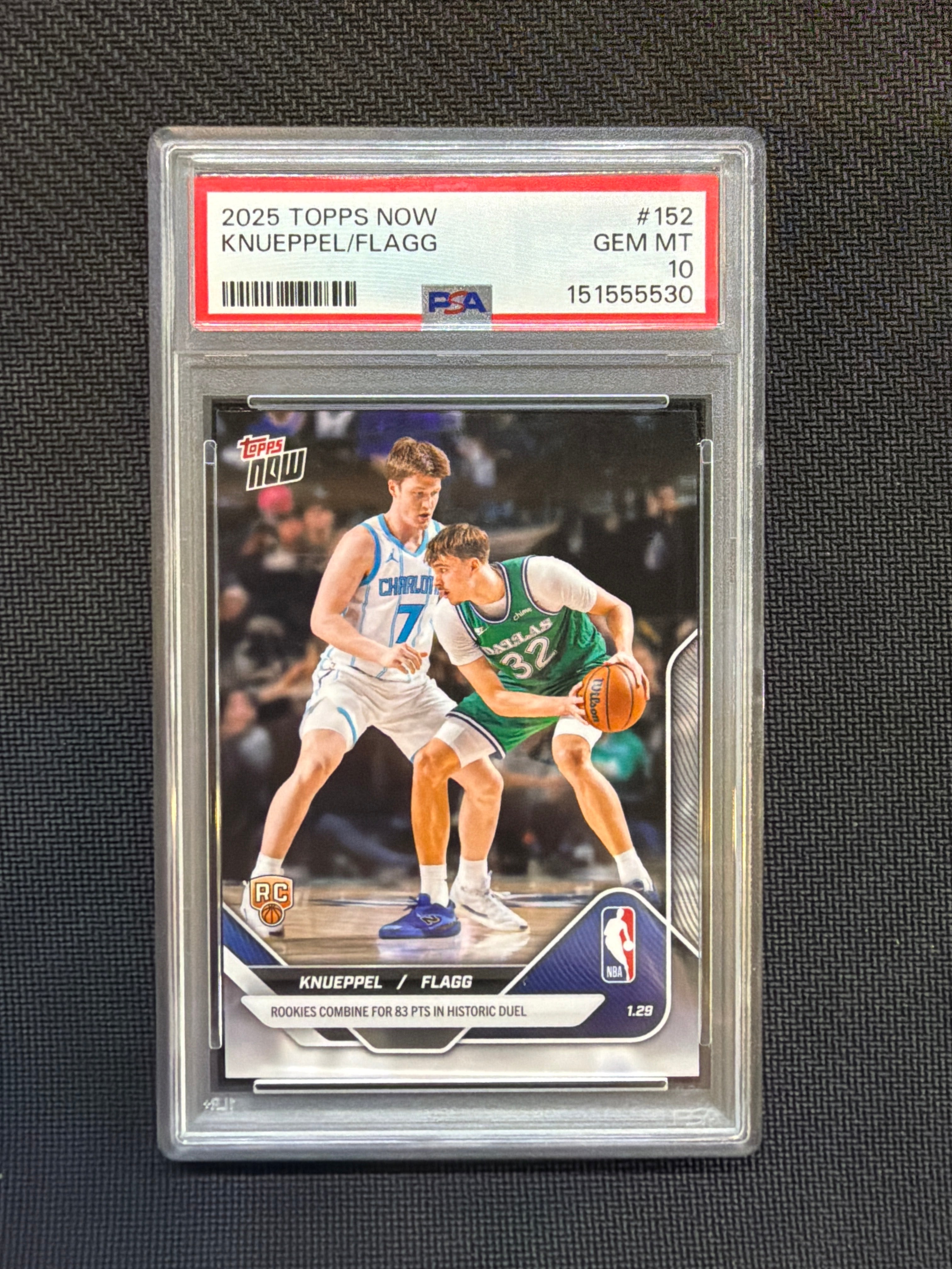 2025 Topps Now Cooper Flagg Kon Knueppel Rookie PSA 10 530