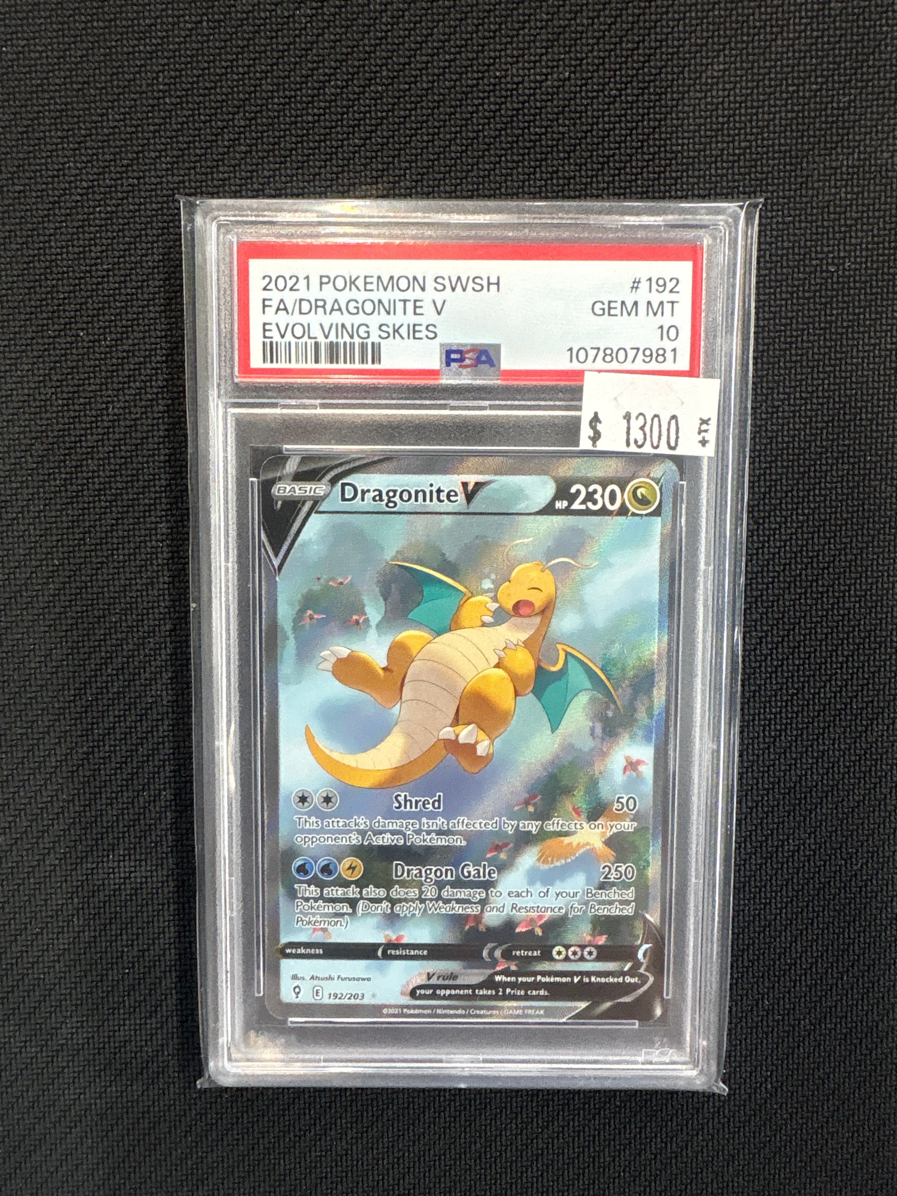 2021 Dragonite V 192 PSA 10