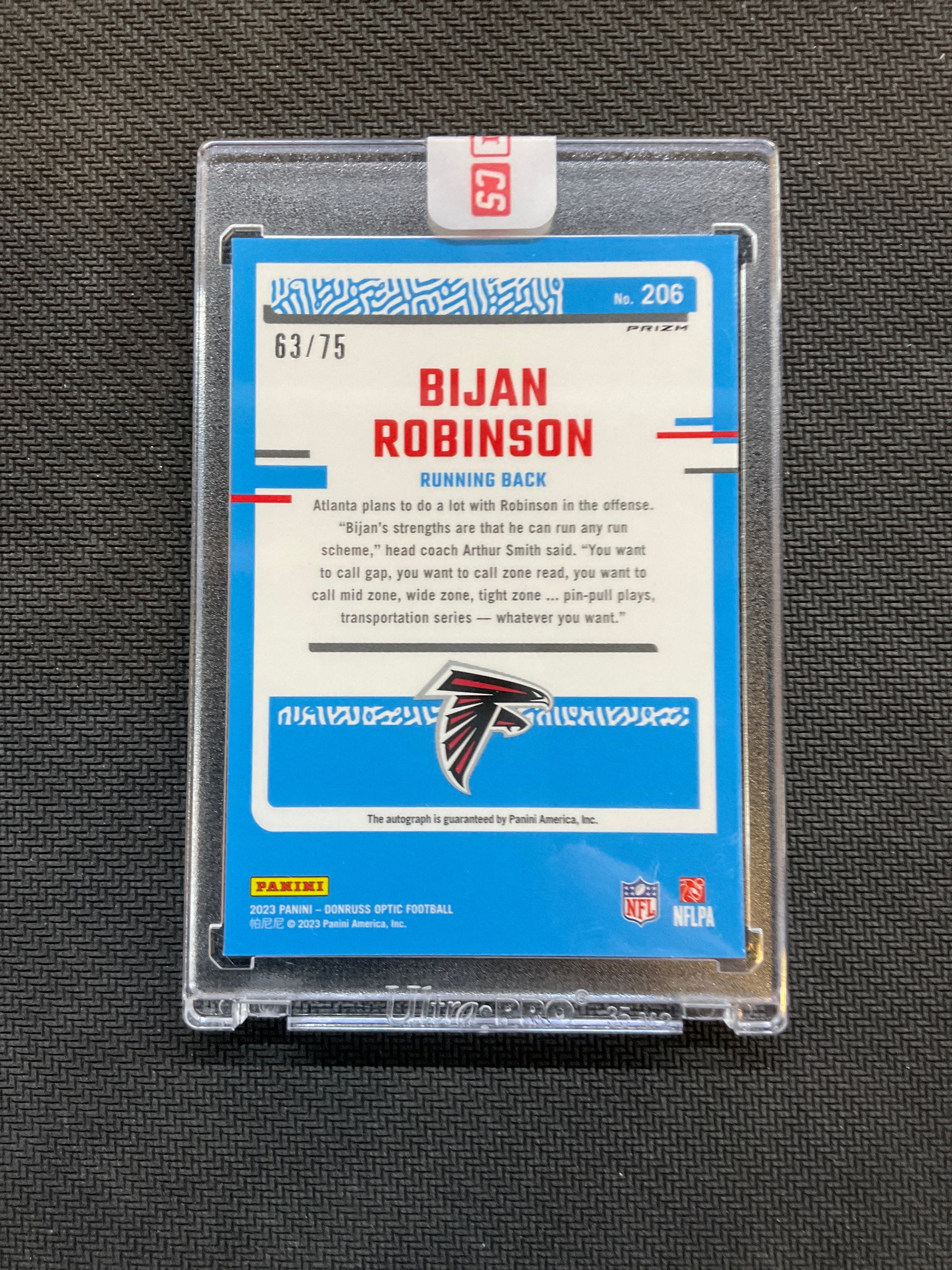 2023 Donruss Optic Bijan Robinson Rookie Auto Holo /75 Falcons