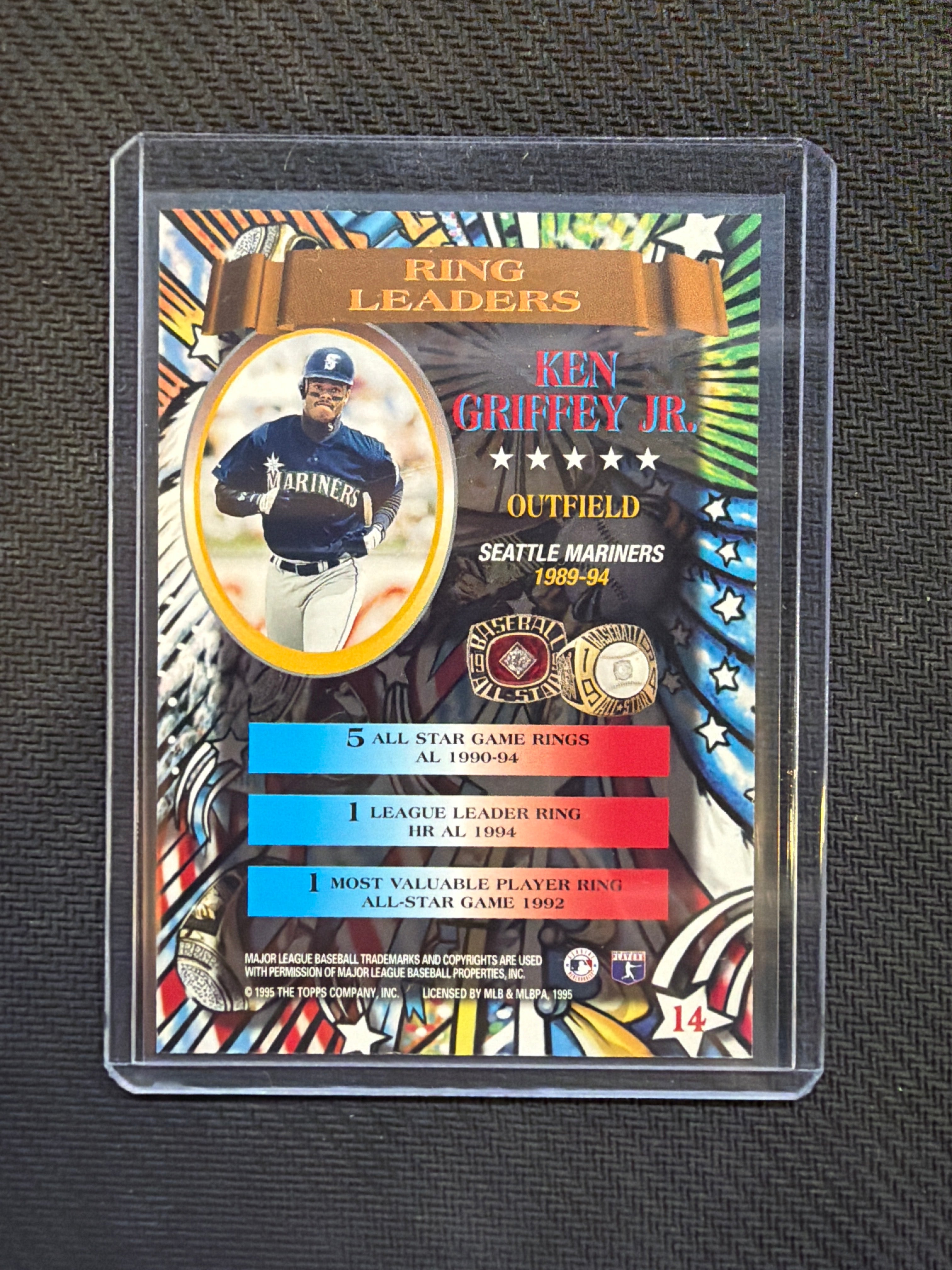 1995 Topps Stadium Club Ken Griffey Jr Ring Leaders Mariners