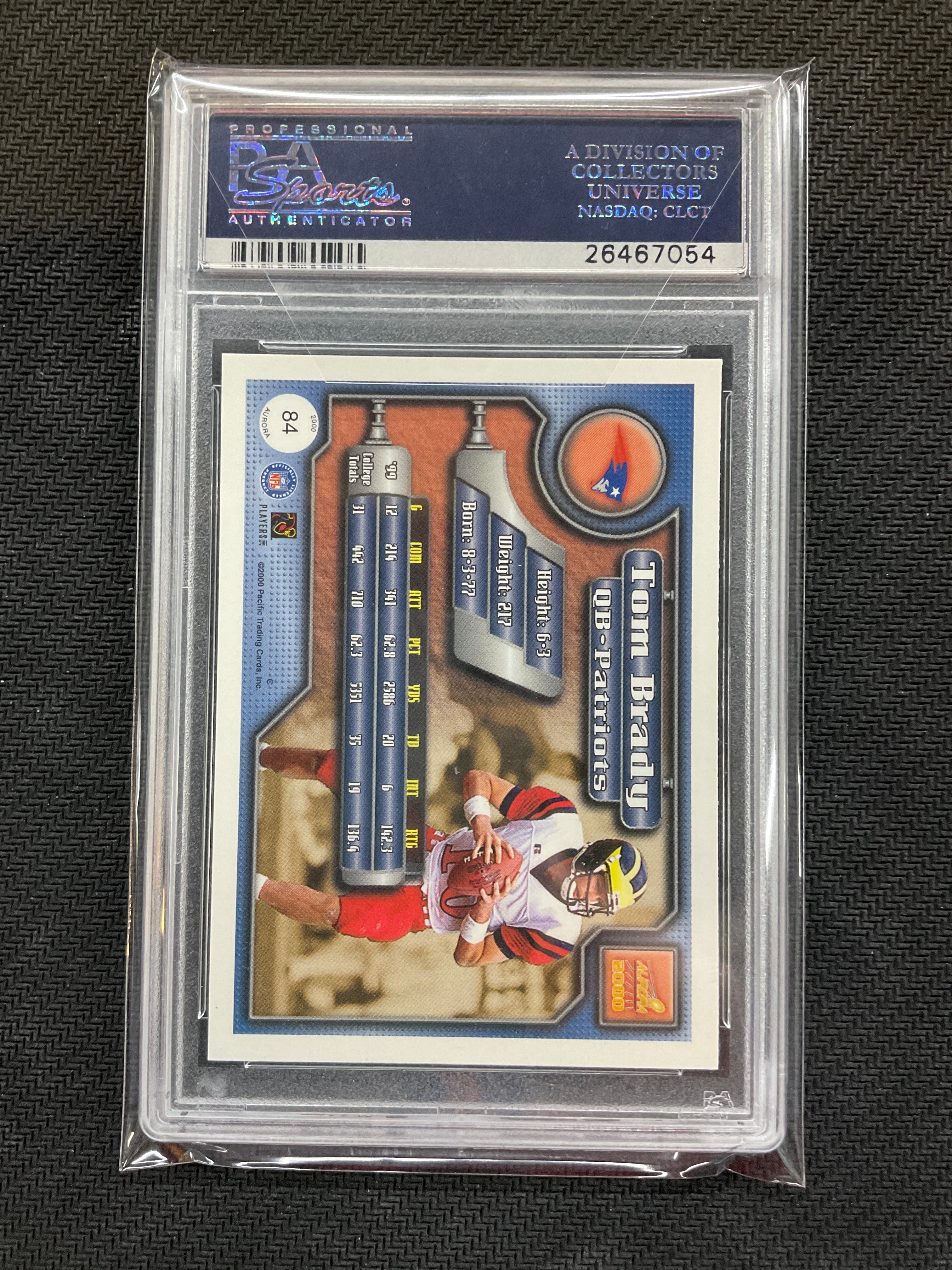 2000 Pacific Aurora Tom Brady Rookie #84 PSA 9 054