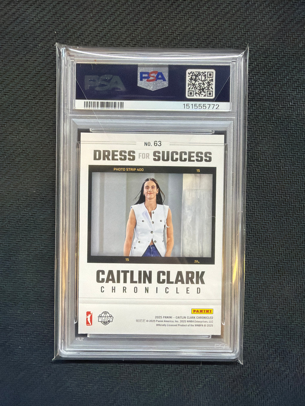 2025 Caitlin Clark Chronicled Caitlin Clark Dress For Success PSA 8 772