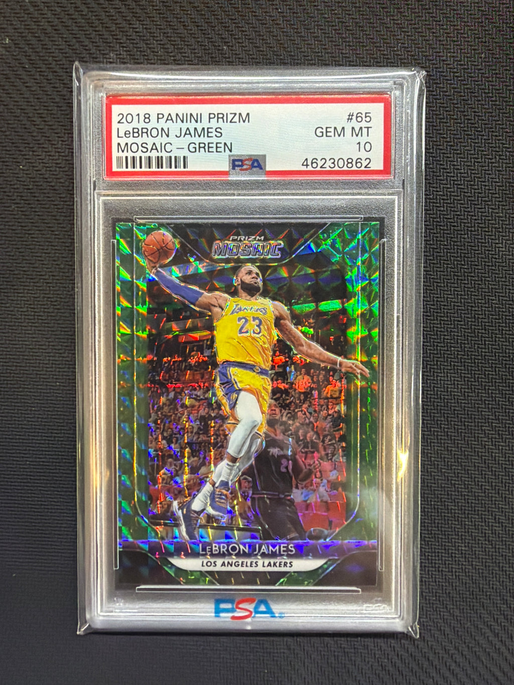 2018 Panini Prizm Lebron James Mosaic Green PSA 10