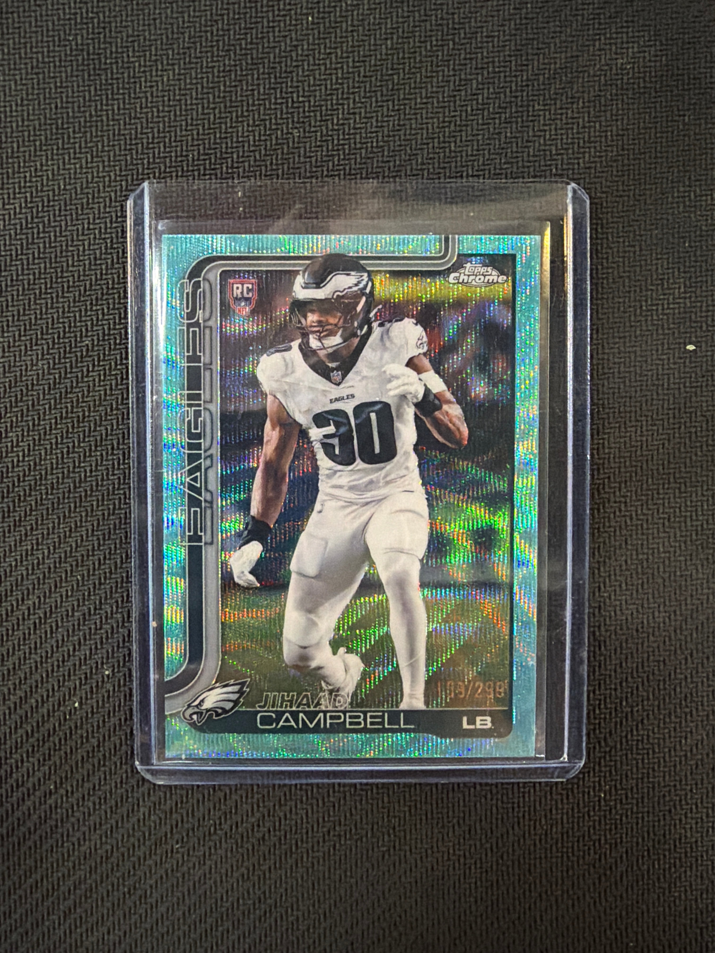 2025 Topps Chrome Jihaad Campbell Rookie /299 Aqua Wave