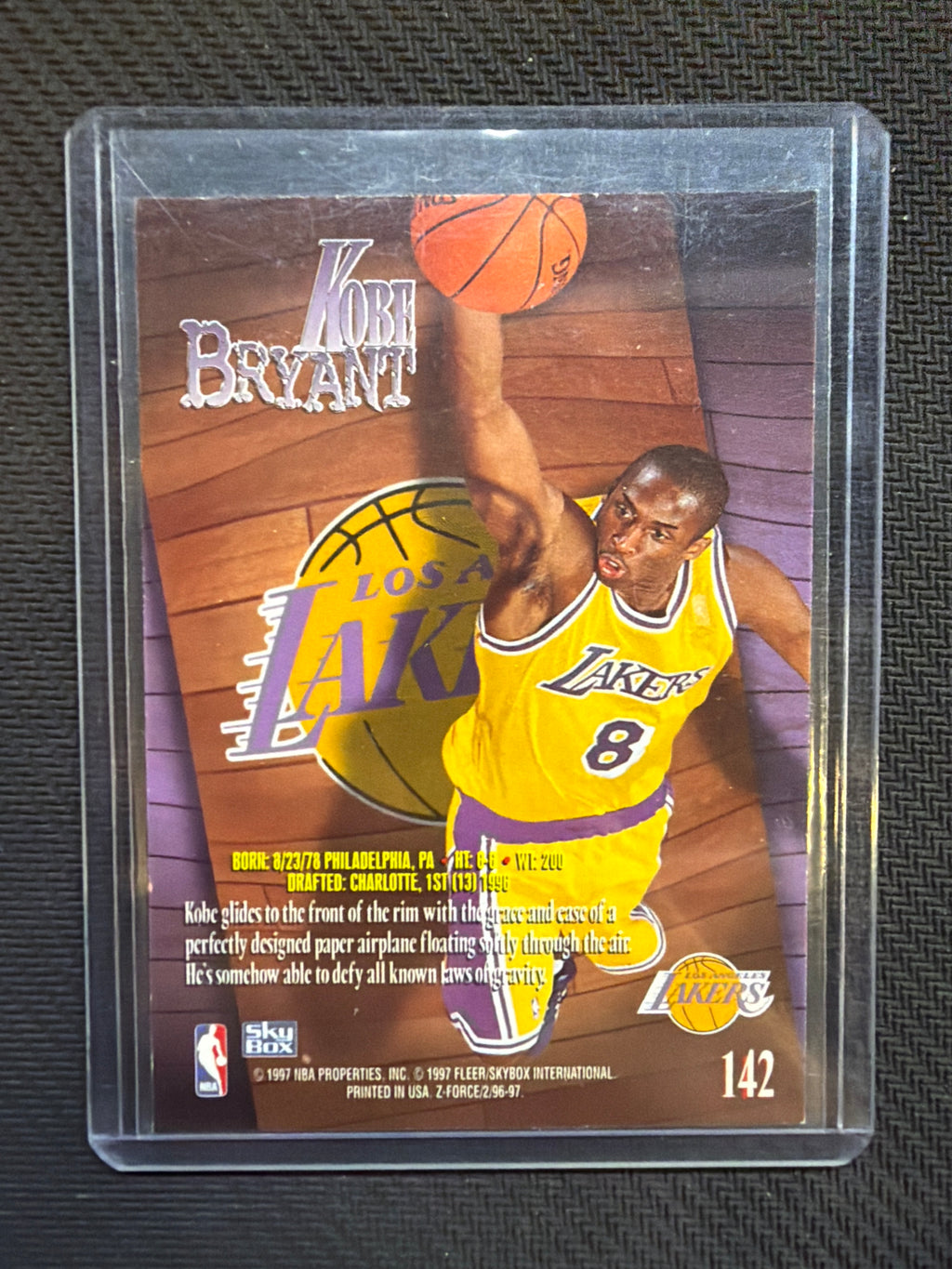 1996 Skybox Z Force Kobe Bryant Rookie Lakers