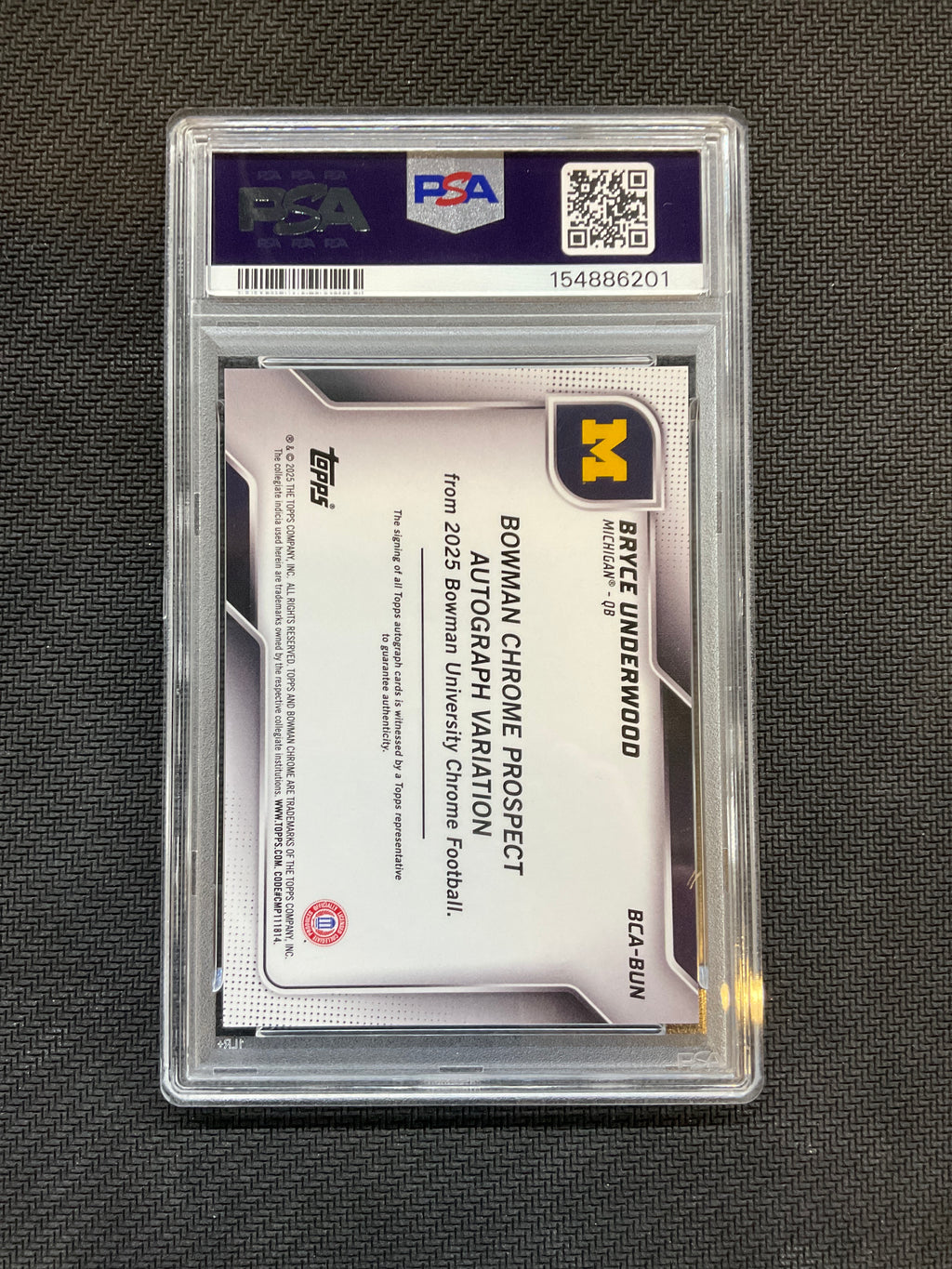 2025 Bowman U Chrome Bryce Underwood Auto Stealth Refractor PSA 10
