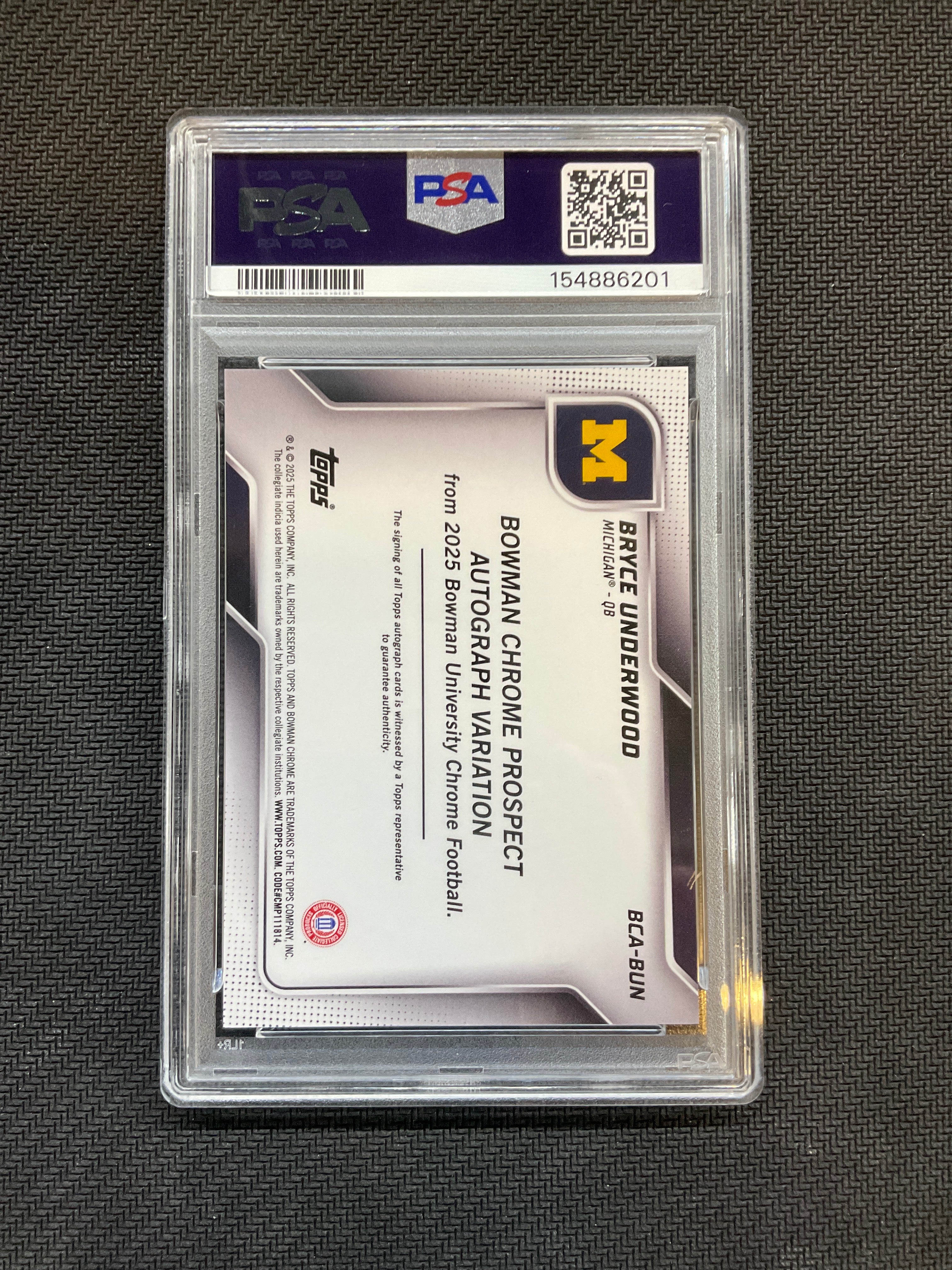 2025 Bowman U Chrome Bryce Underwood Auto Stealth Refractor PSA 10