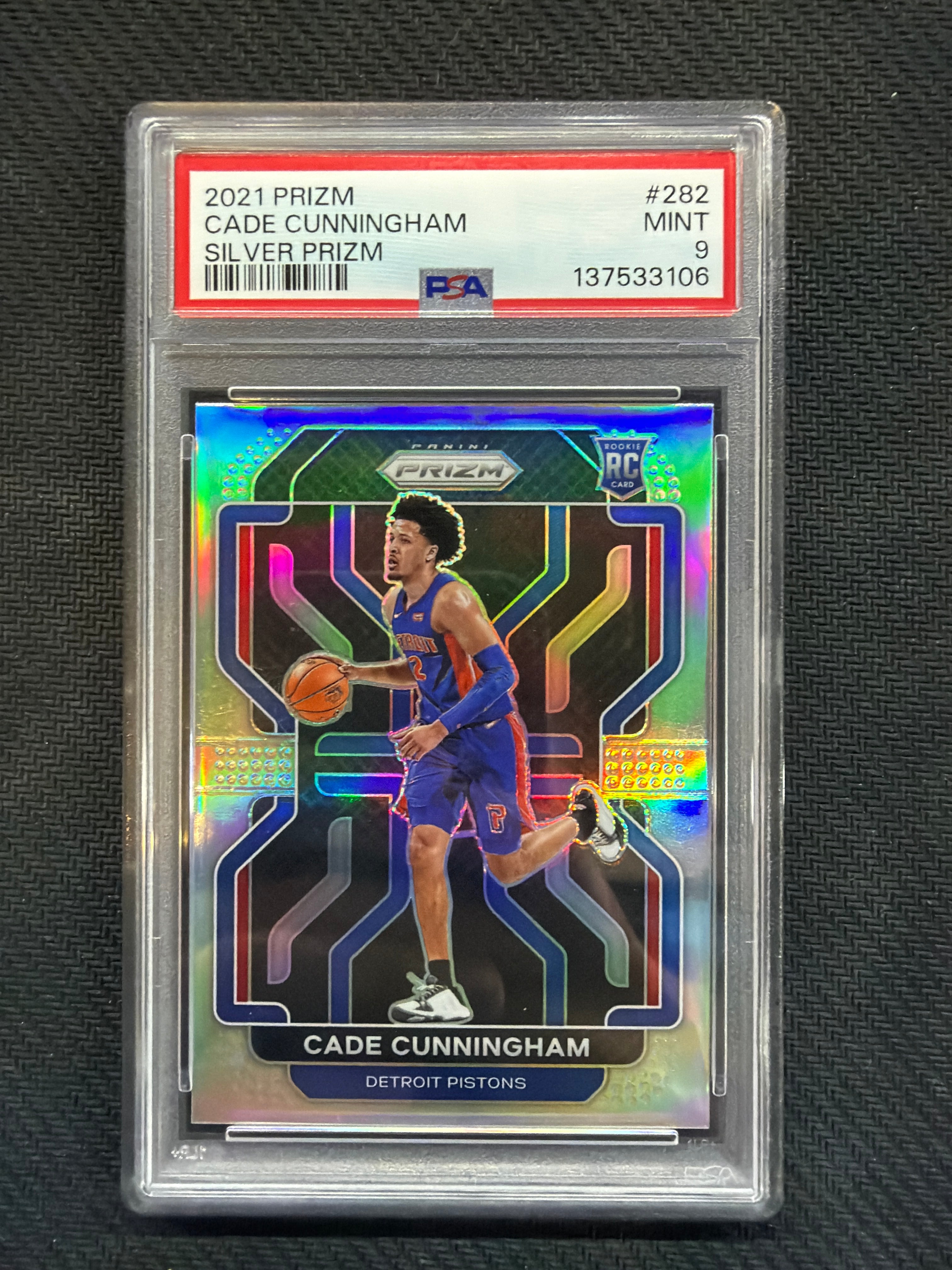 2021 Prizm Cade Cunningham #282 Rookie PSA 9 Silver Pistons