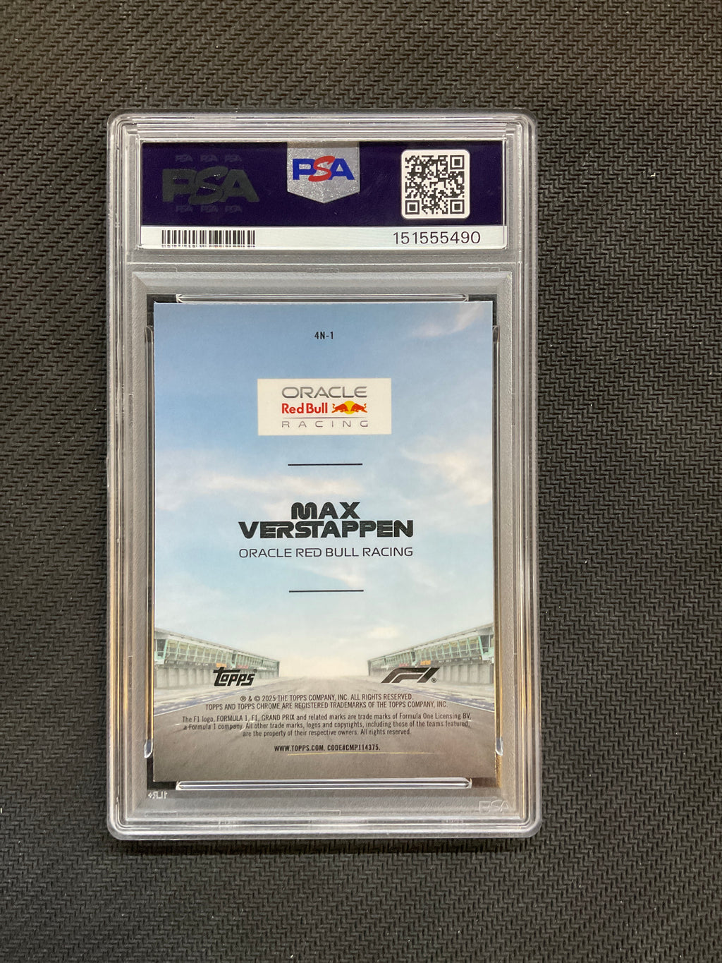 2025 Topps Chrome F1 Max Verstappen Four & More PSA 9 490