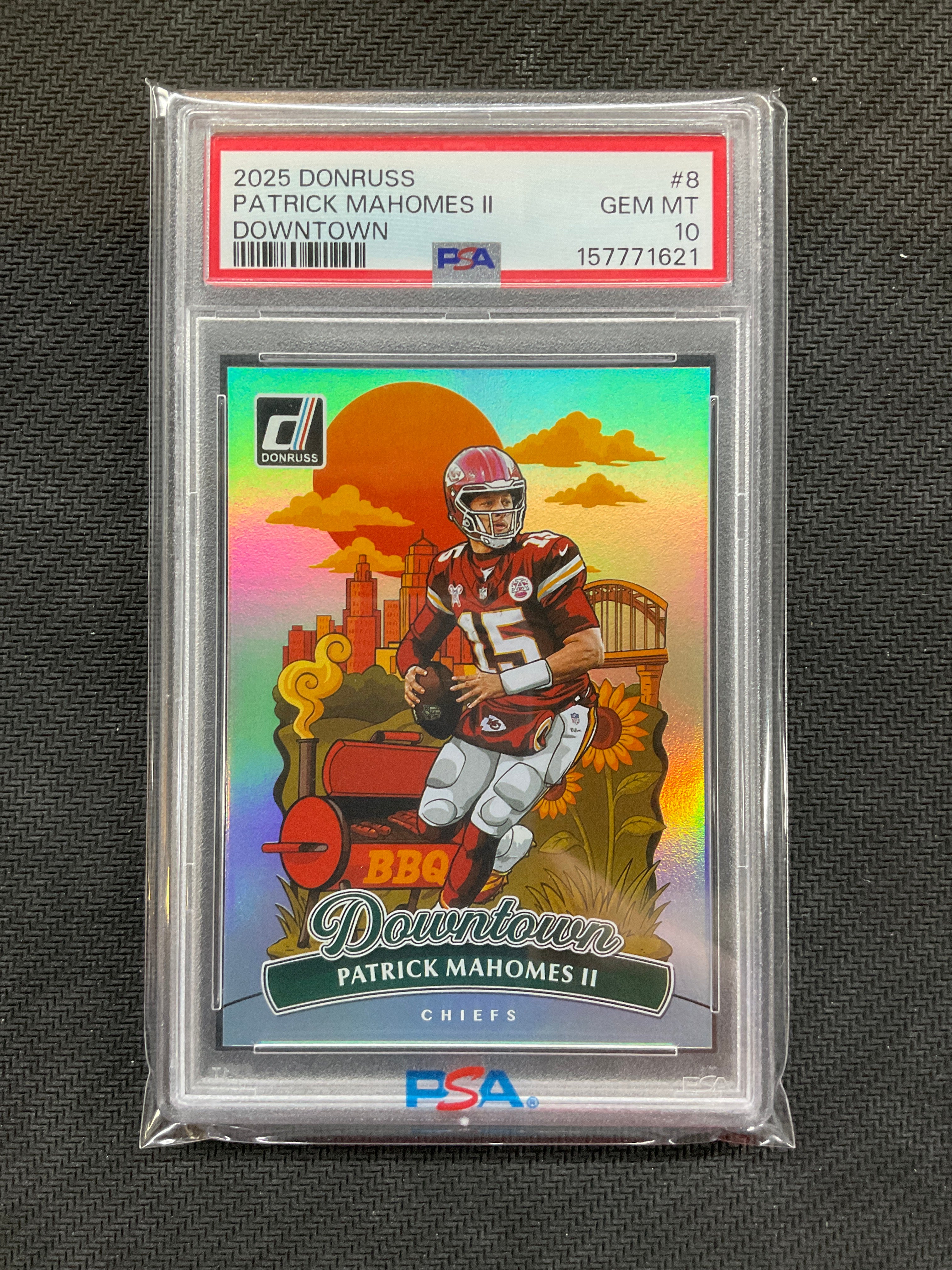 2025 Donruss Patrick Mahomes II Downtown! #8 PSA 10 1621 Cheifs
