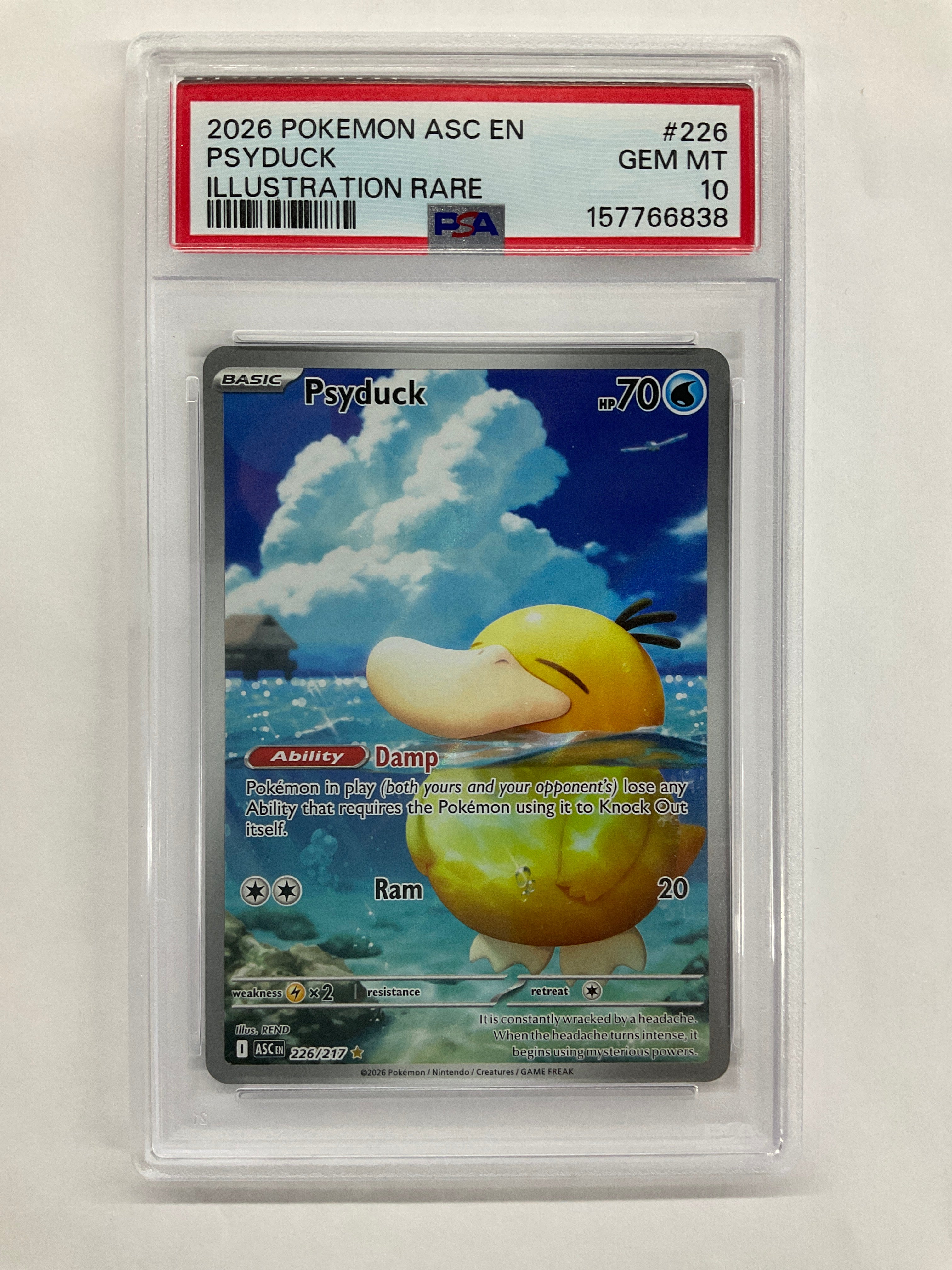 2026 Pokemon Ascended Heroes Psyduck 226 PSA 10