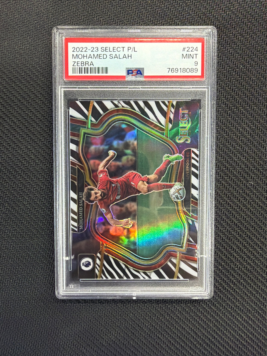 2022-23 Select Premier League Mohamed Salah Zebra /25 PSA 9