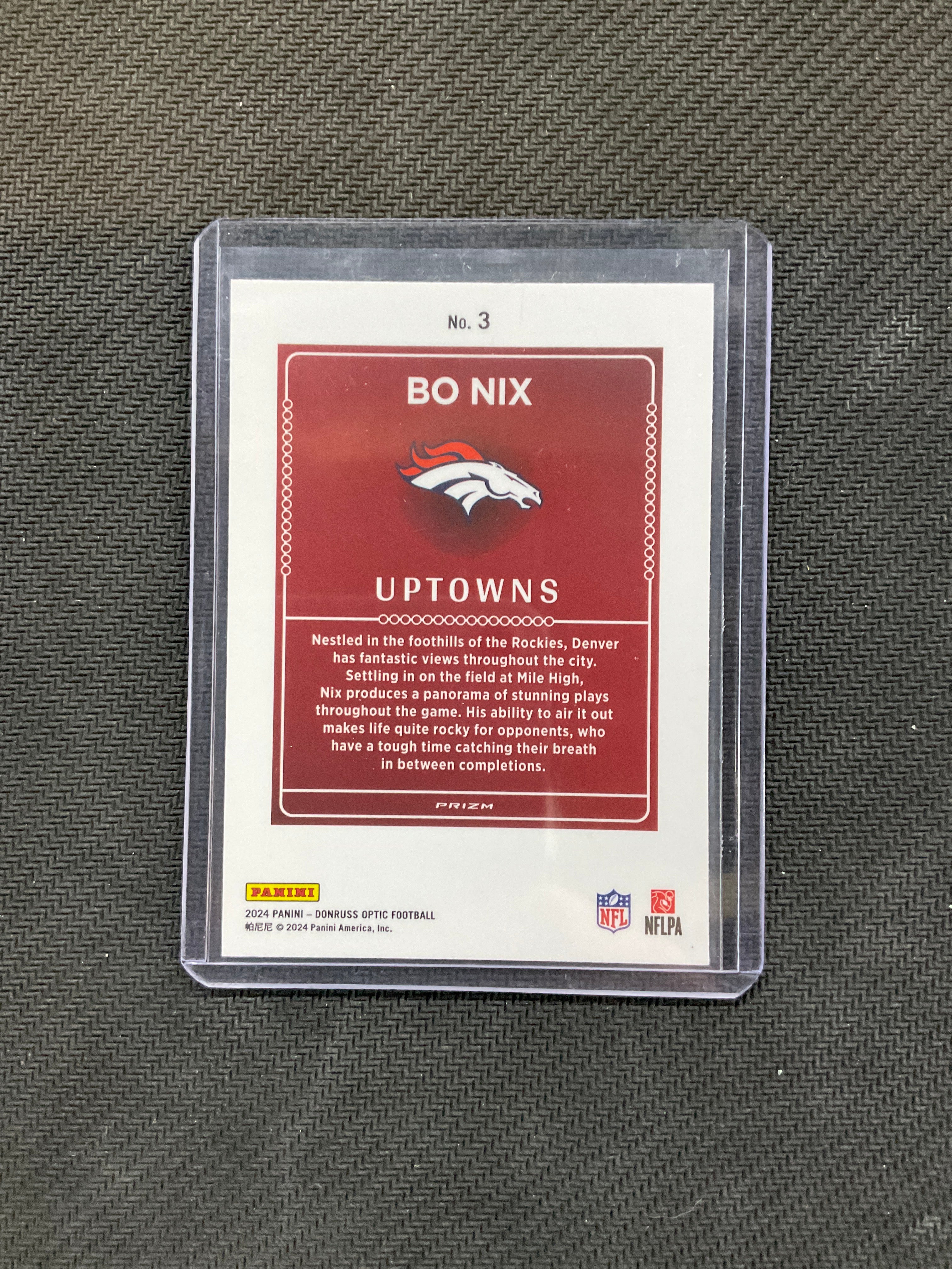 2024 Donruss Optic Bo Nix Uptowns Case Hit