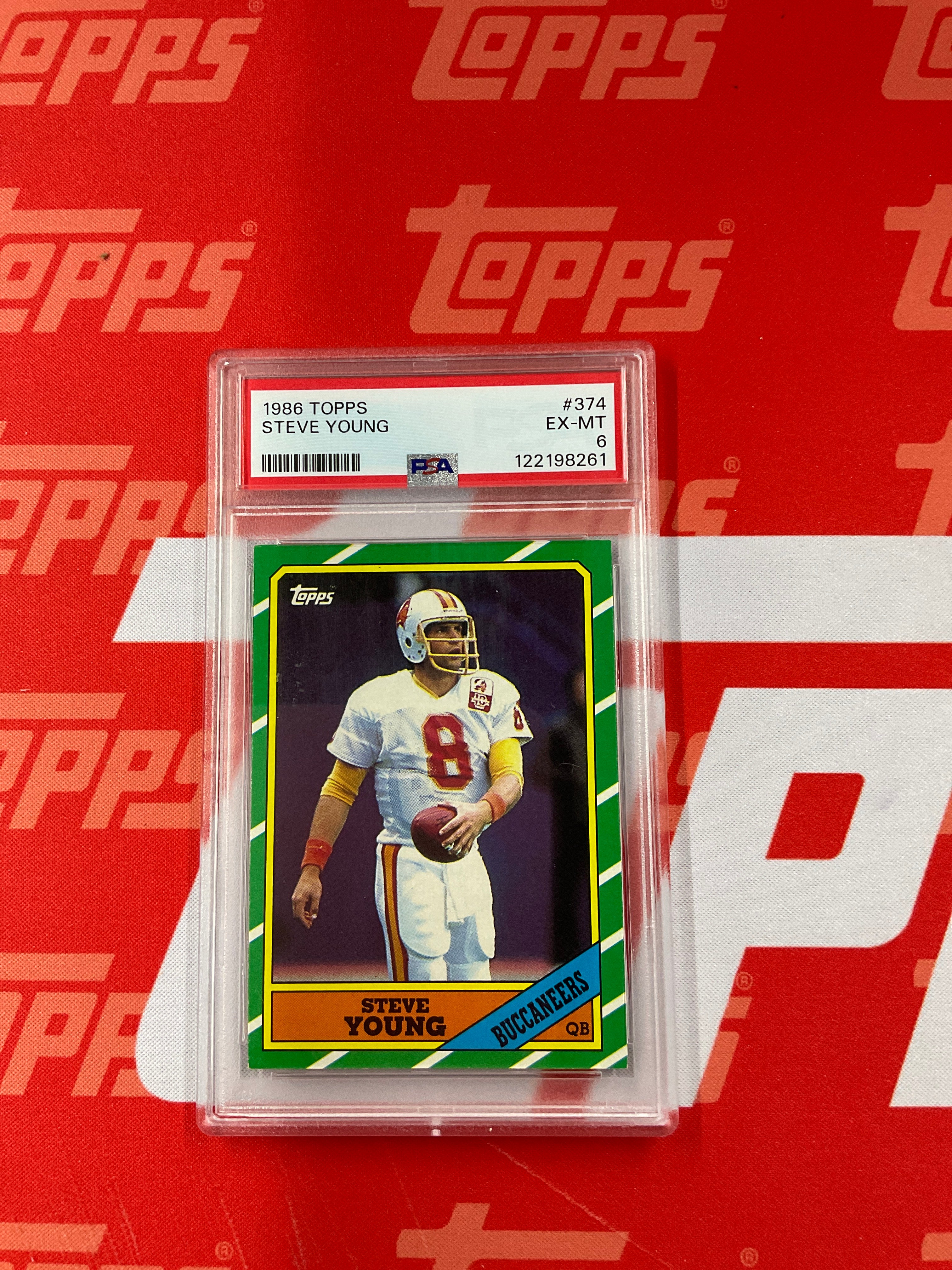 1986 Topps Steve young #374 Rookie PSA 6