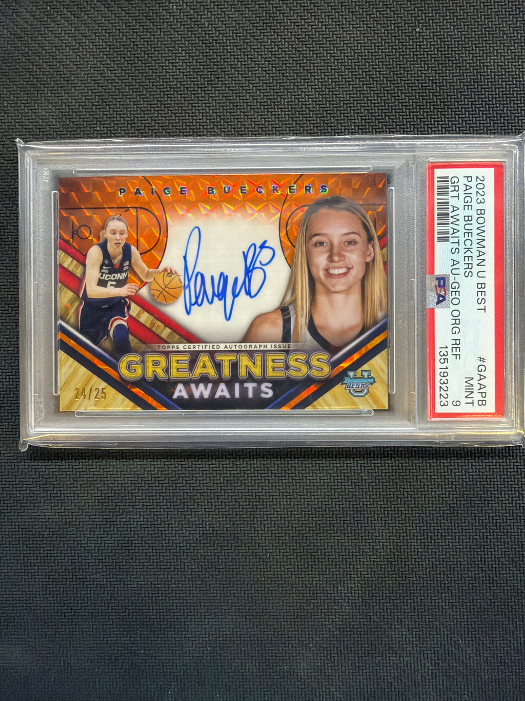 2023 Bowman U Best Paige Burckers Rookie Auto /25 Greatness Awaits PSA 9