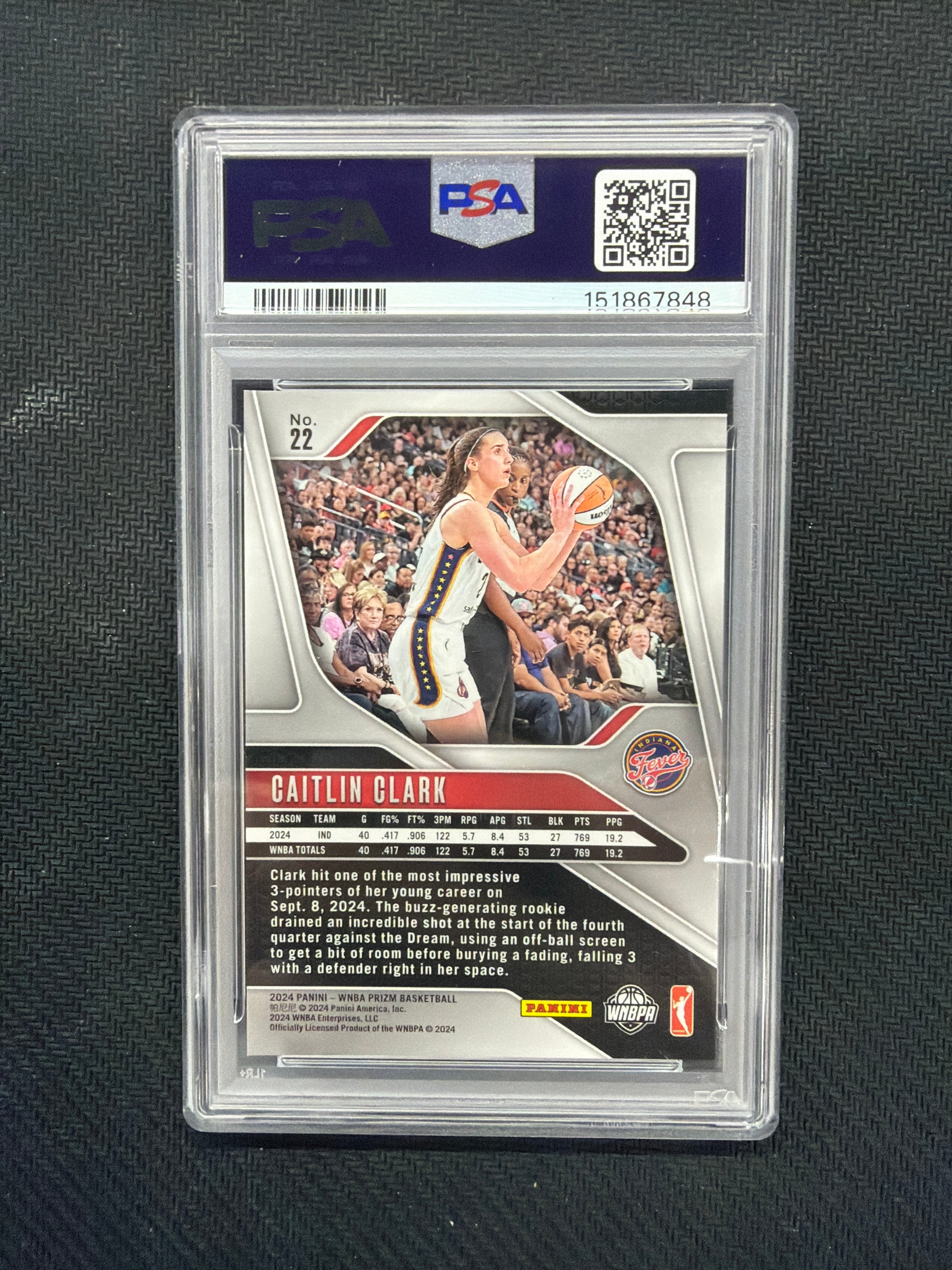 2024 Prizm WNBA Caitlin Clark Rookie PSA 9 Fever