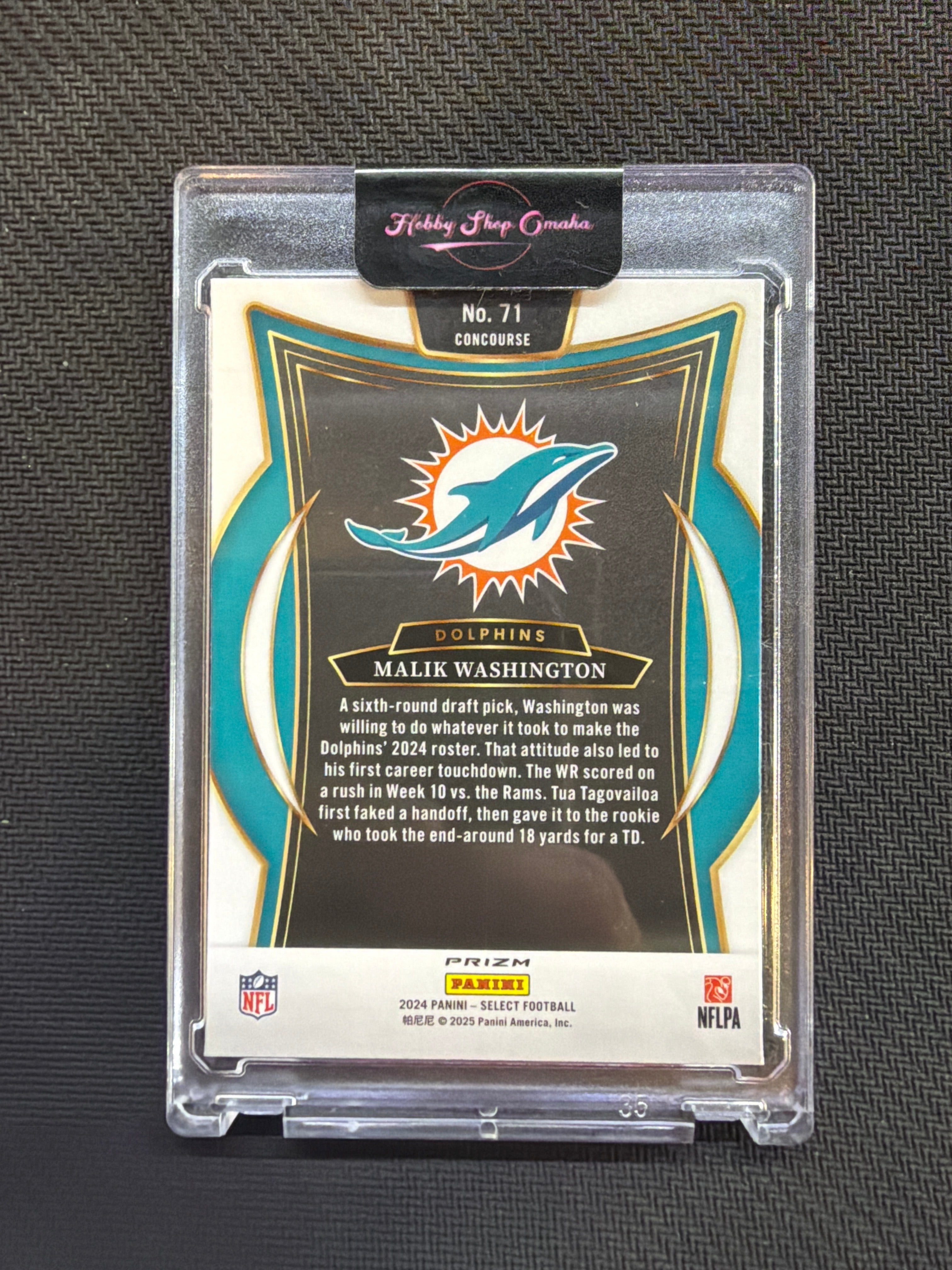 2024 Select Malik Washington Concourse Zebra Rookie Dolphins