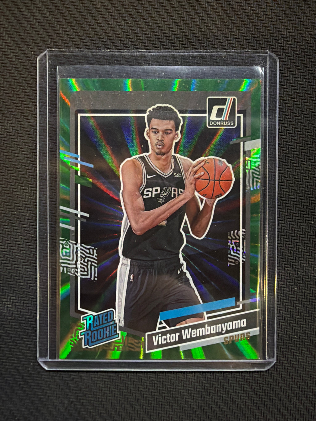 2023 Donruss Rated Rookie Victor Wembanyama Green Laser Spurs