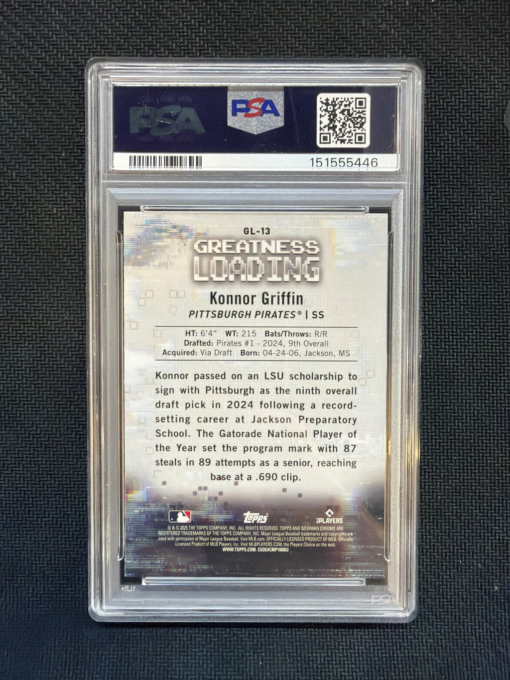 2025 Bowman Konnor Griffin Greatness Loading PSA 10