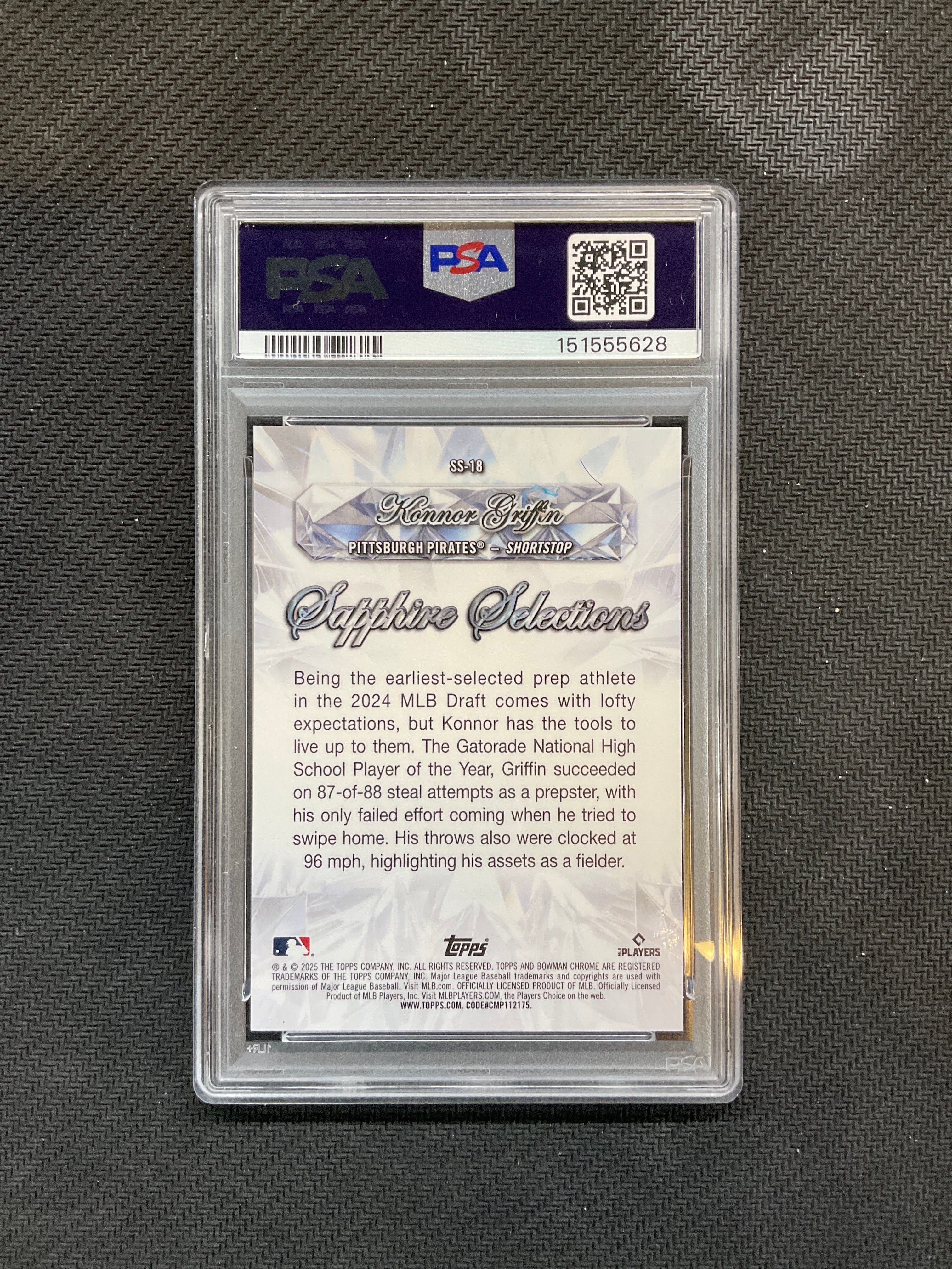 2025 Bowman Chrome Sapphire Konnor Griffin Selections Gold /50 PSA 10