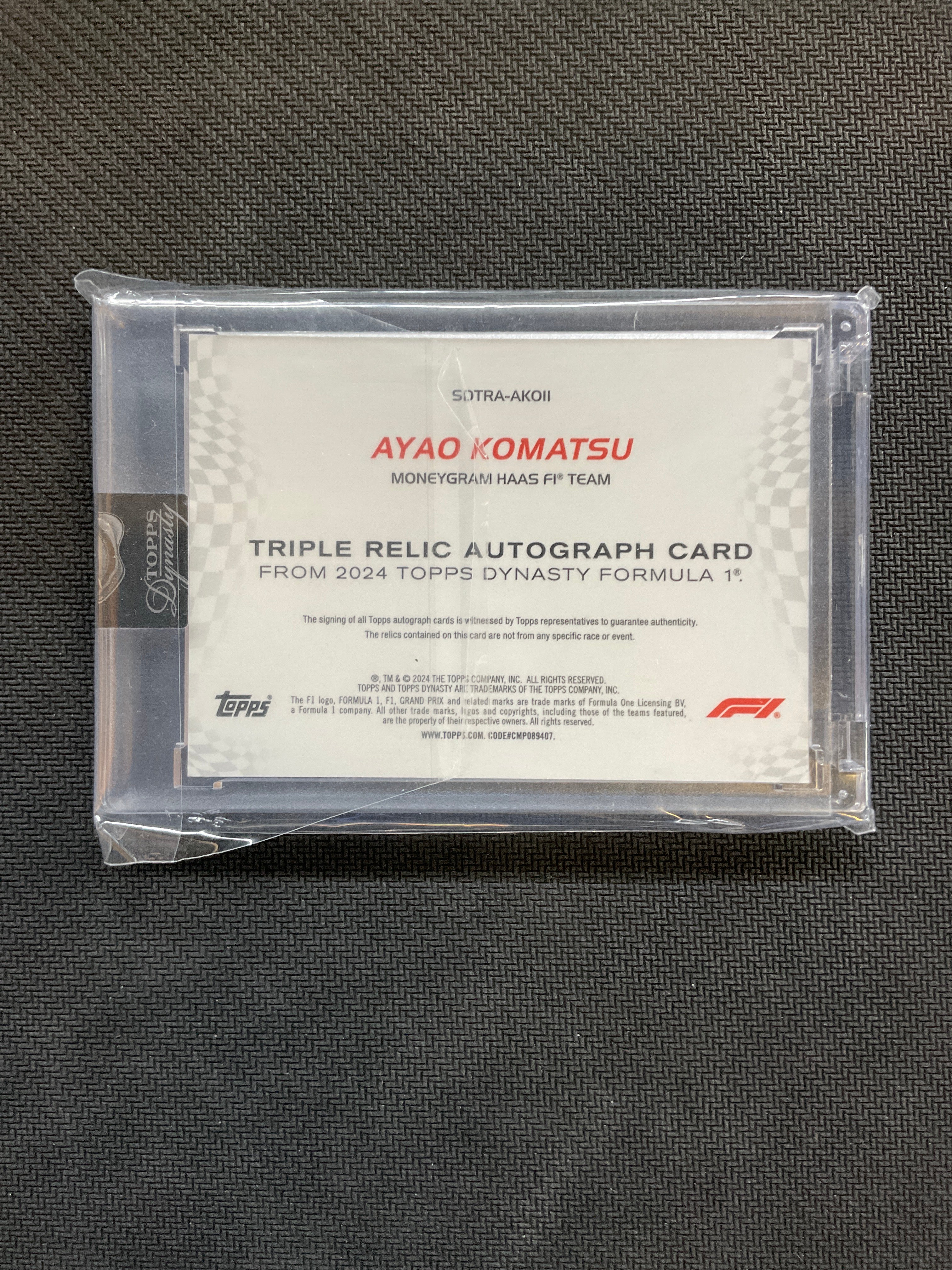 2024 Topps Dynasty Ayao Komatsu Patch Auto /2 F1