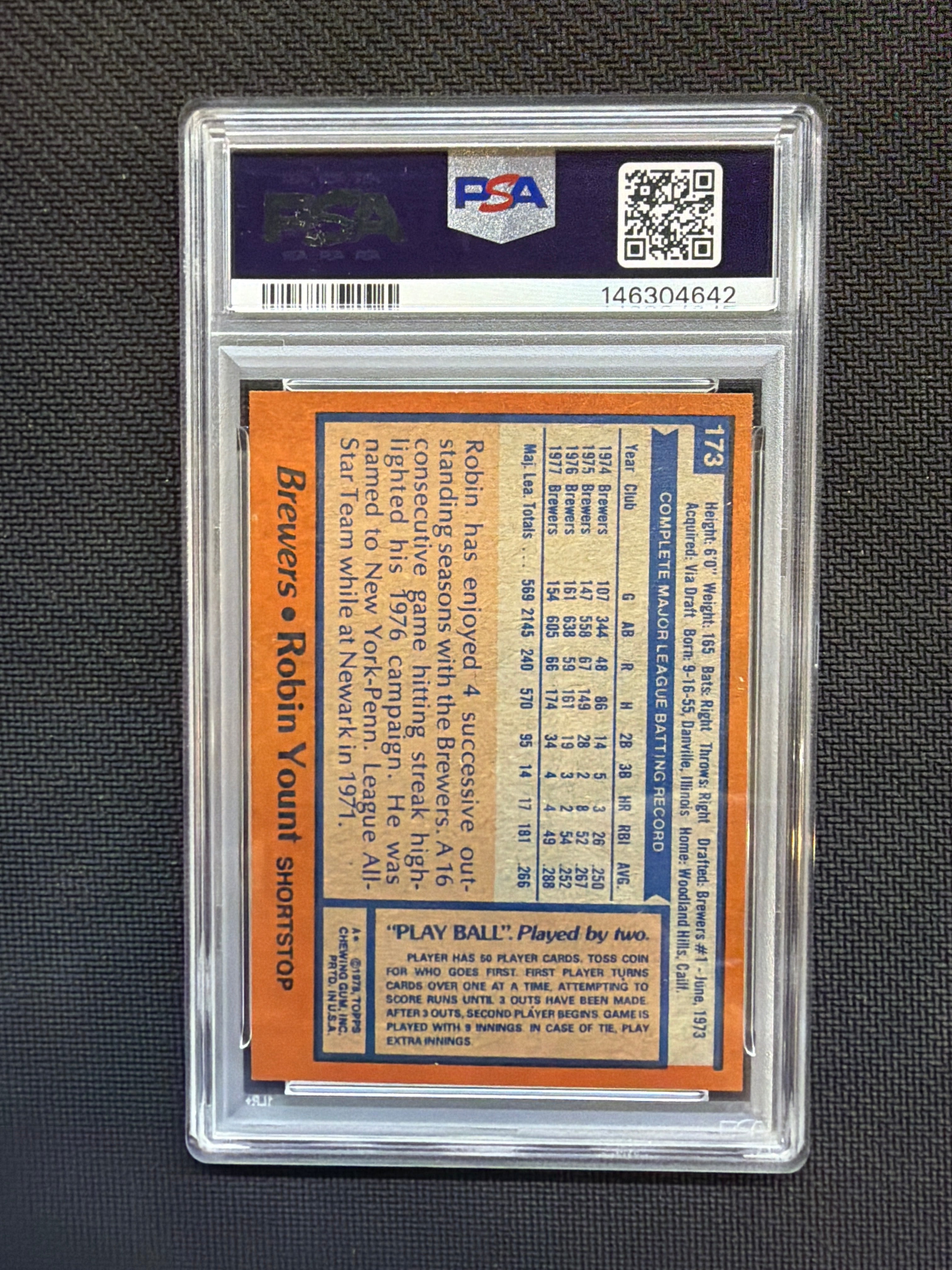 1978 Topps Robin Yount #173 PSA 8 Brewers