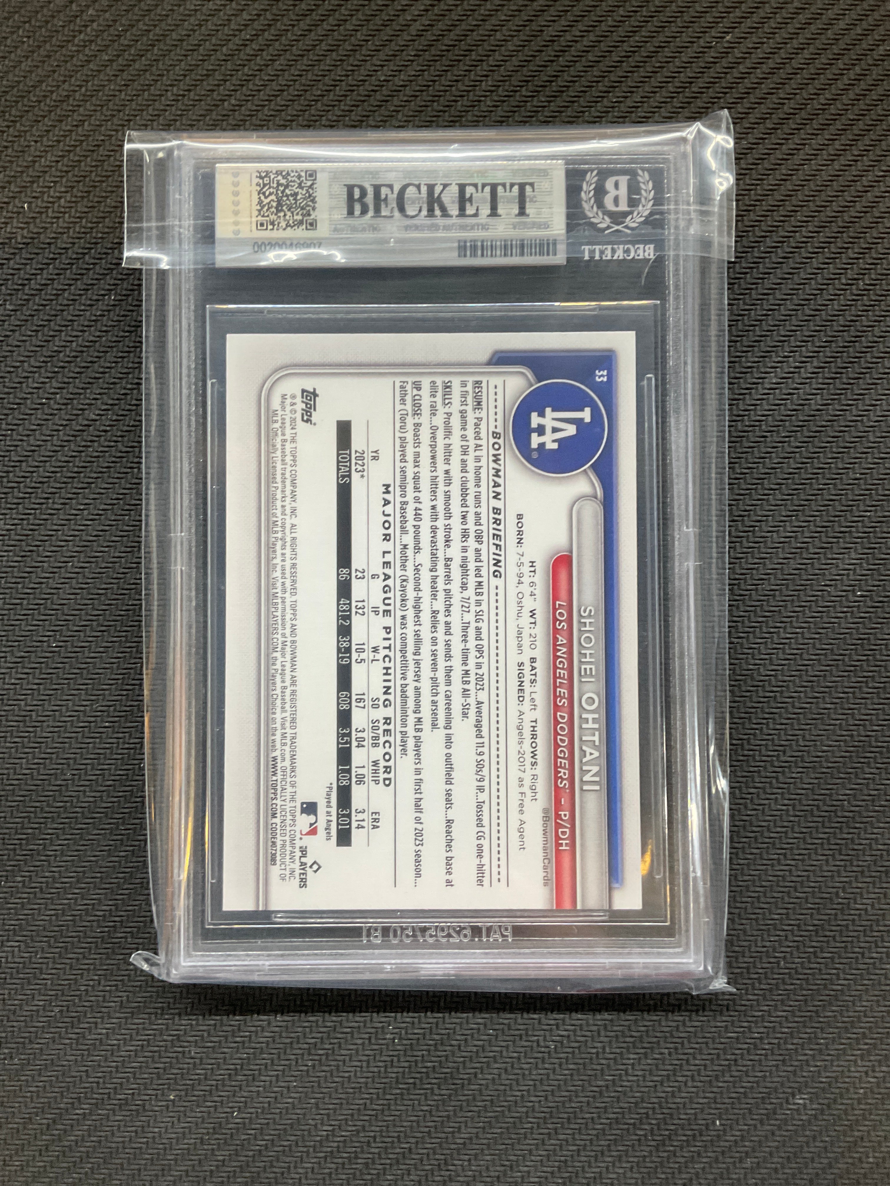 2024 Bowman Shohei Ohtani BGS 9